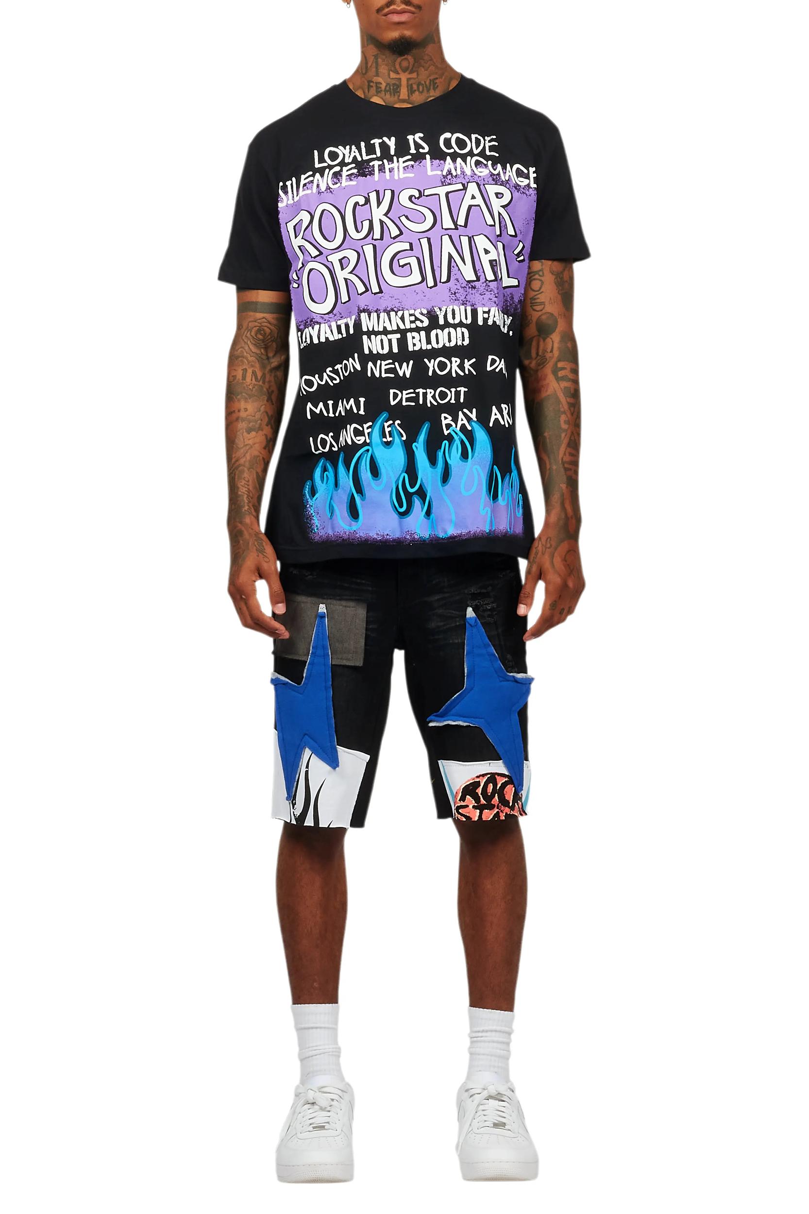 Beno Black T-Shirt/Denim Short Set Male Product Image