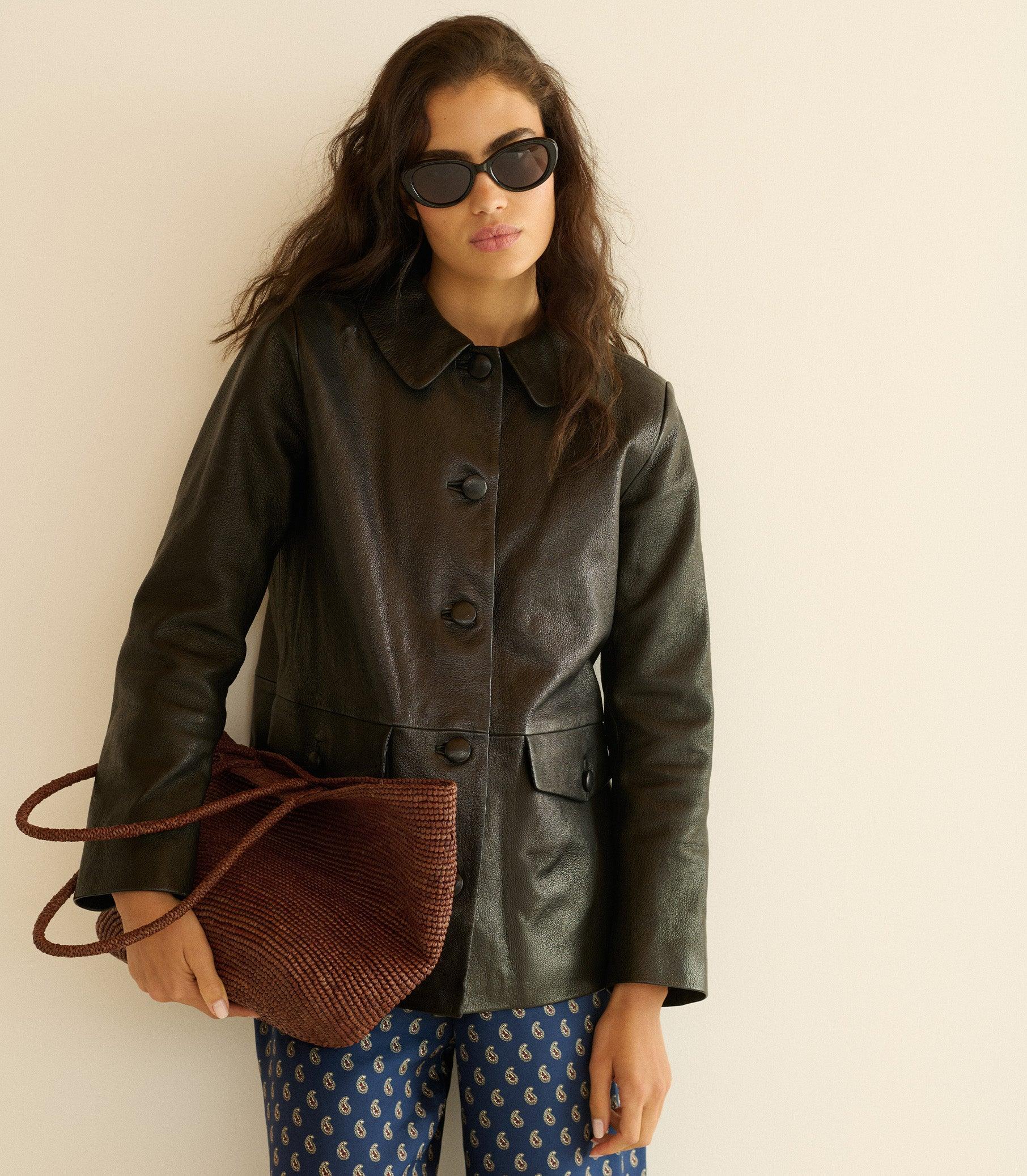 NICO LEATHER JACKET -- BLACK Product Image
