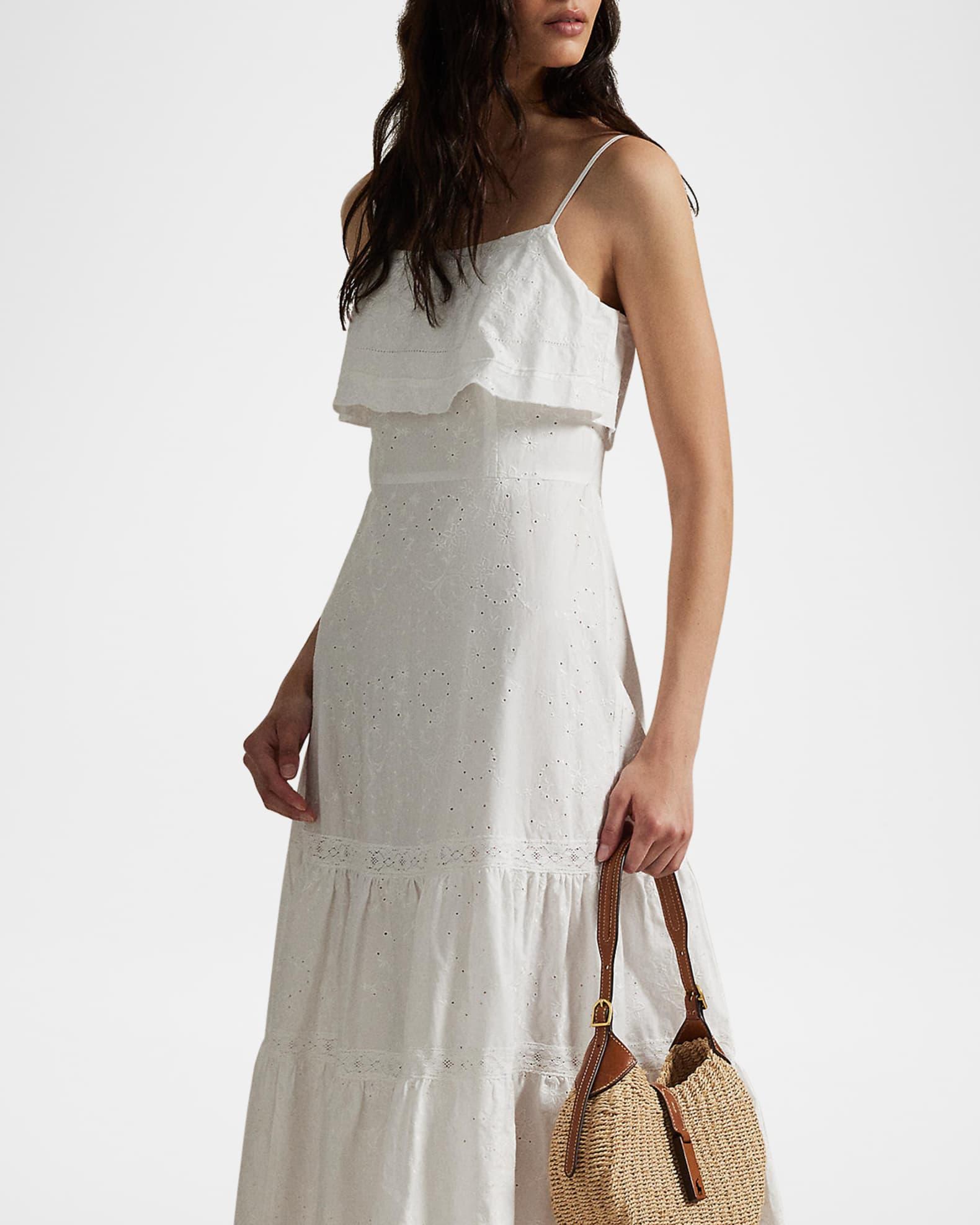 Cotton Eyelet Tiered Maxi Dress Product Image