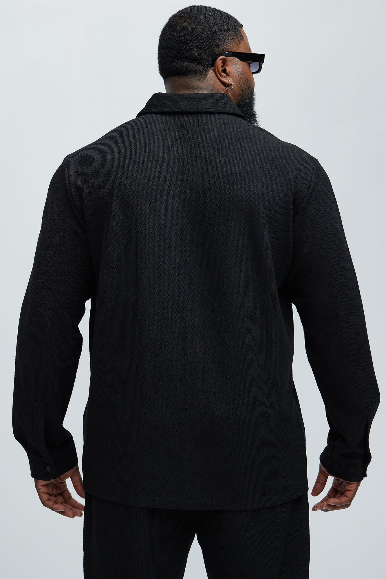 Capstan Textured Button Up Shirt - Black Product Image