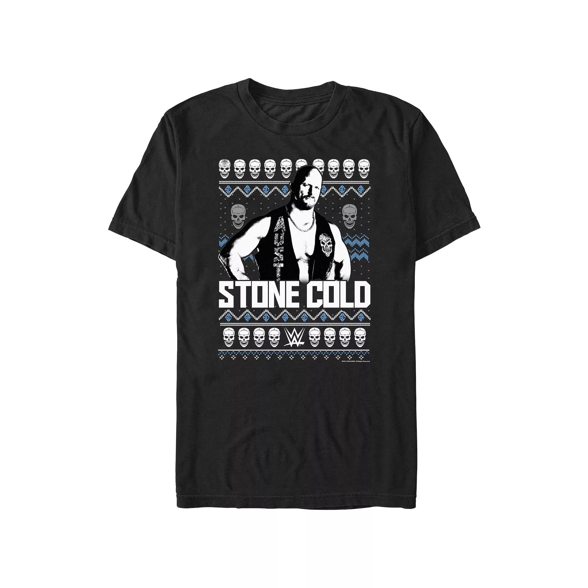 Big & Tall WWE Stone Cold Christmas Sweater Graphic Tee, Men's, Size: 3XL, Black Product Image