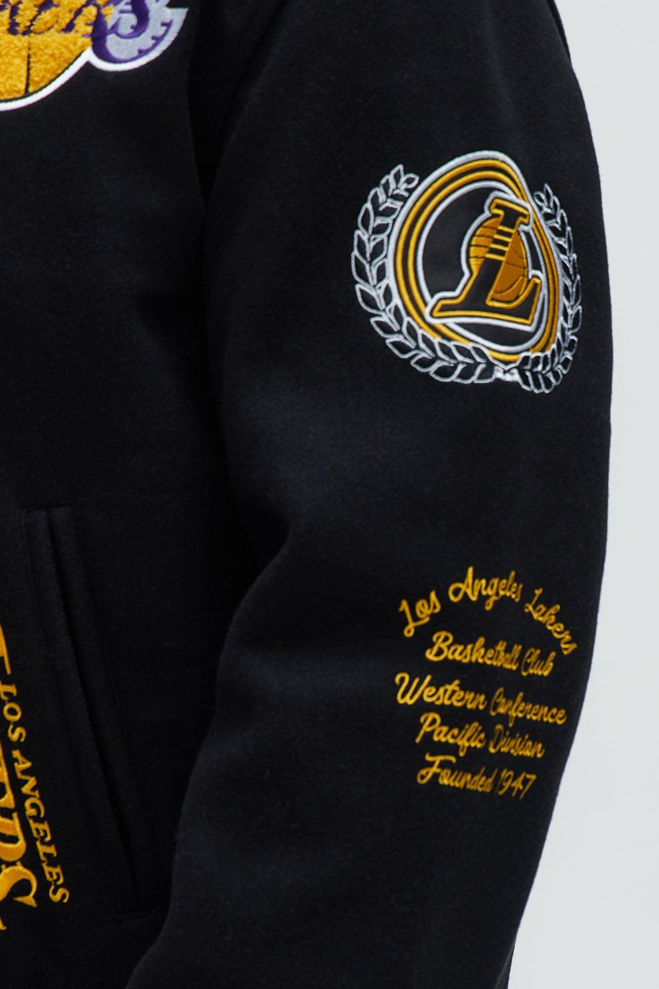 Lakers Ring Leader Varsity Jacket - Black/Yellow Male Product Image