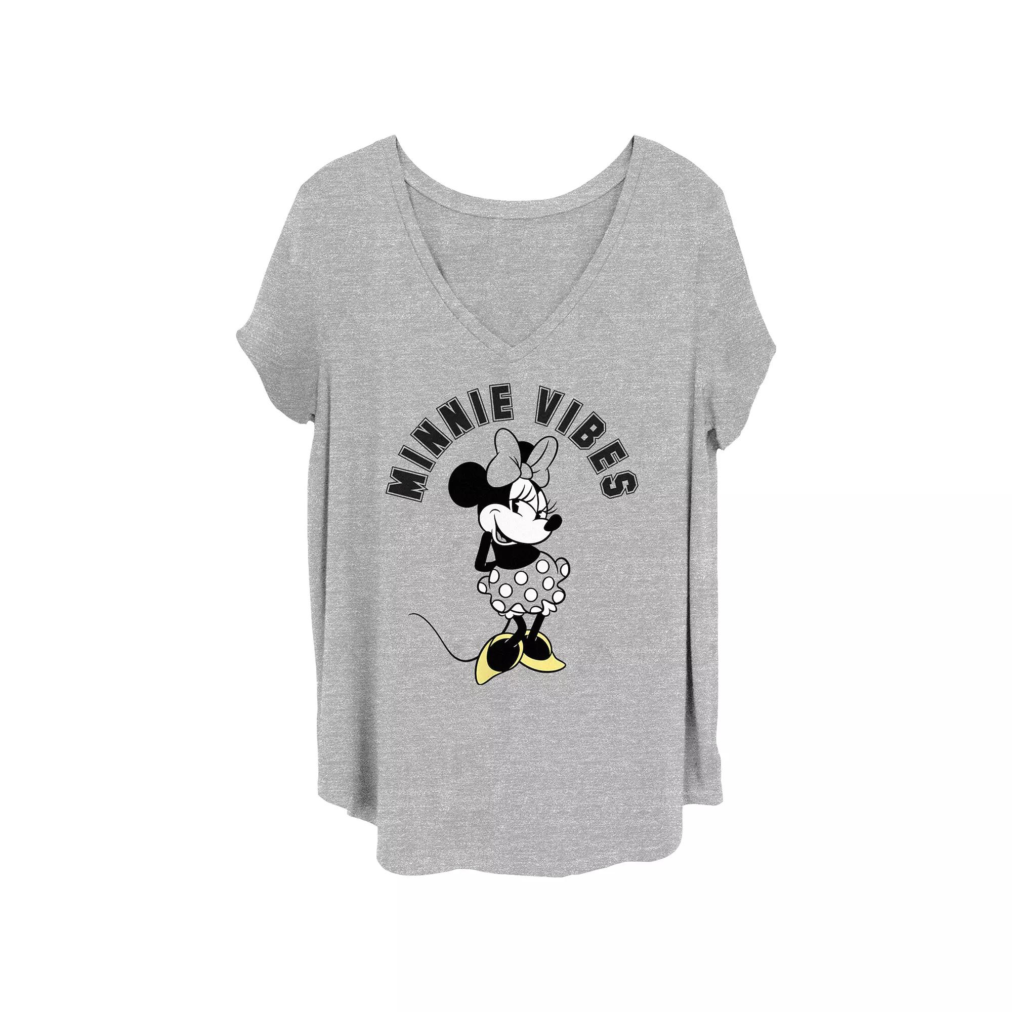 Disney's Minnie Mouse Vibes Juniors' Plus Graphic Tee, Women's, Size: 4XL, Grey Gray Product Image