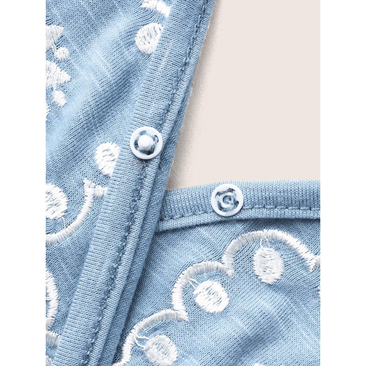 Plus Size Floral Embroidered Overlap Collar Shirred Cami Top Women Stone Resort Overlapping Overlap Collar Vacation Tank Tops Camis BloomChic 10/M Product Image