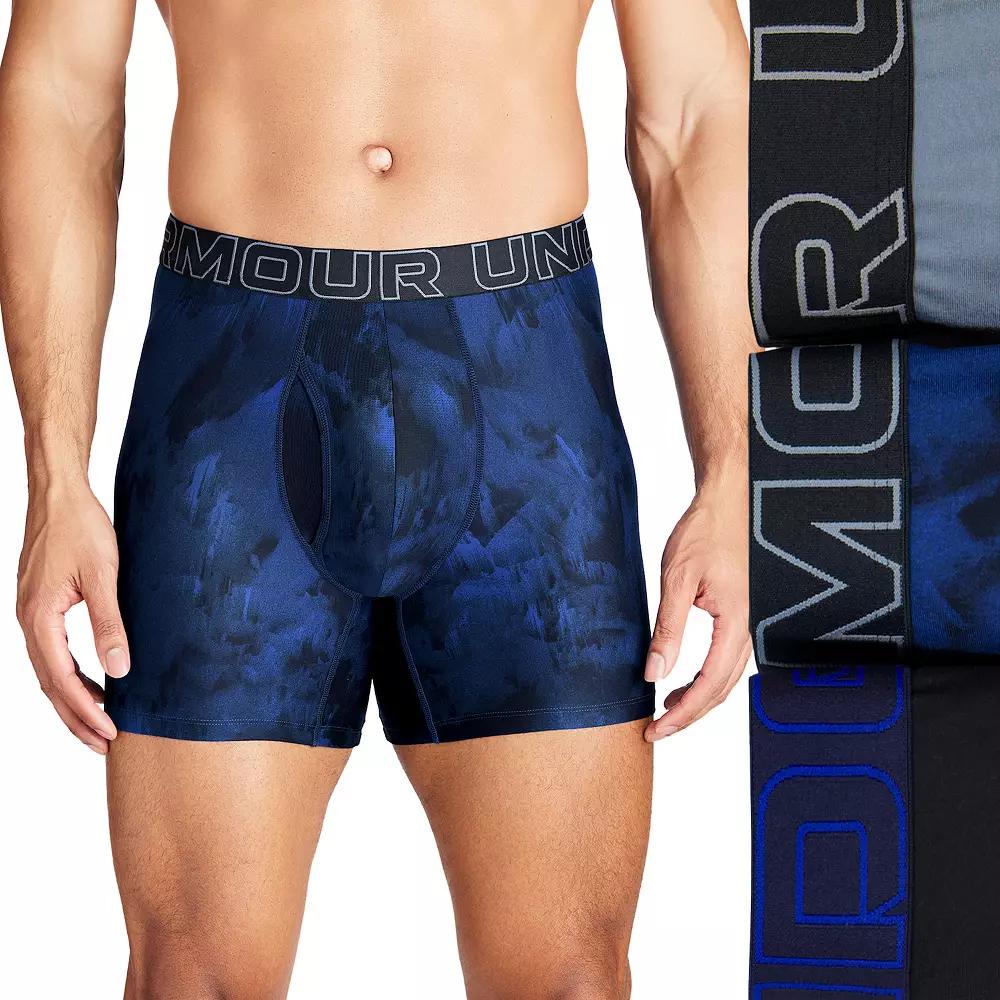Men's Under Armour 3-pack Performance Tech Printed 6-in. Boxer Briefs,  Product Image