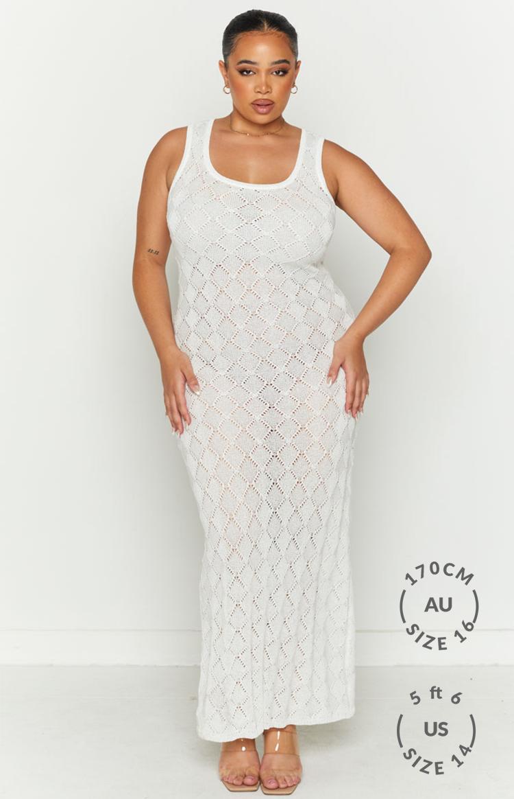 Piper White Knit Maxi Dress Product Image