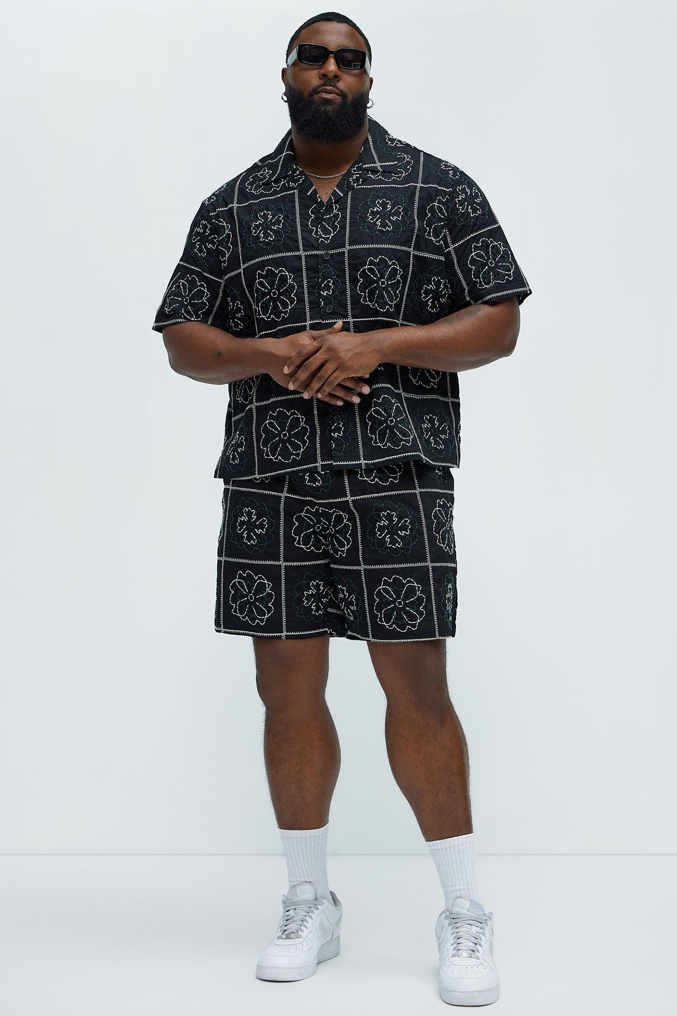 Tropical Bloom Cotton Shorts - Black/combo Product Image