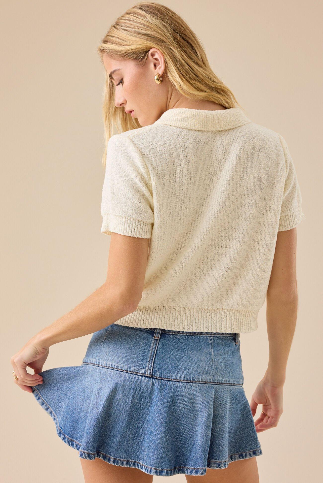 Madison Button Up Knit Top Product Image