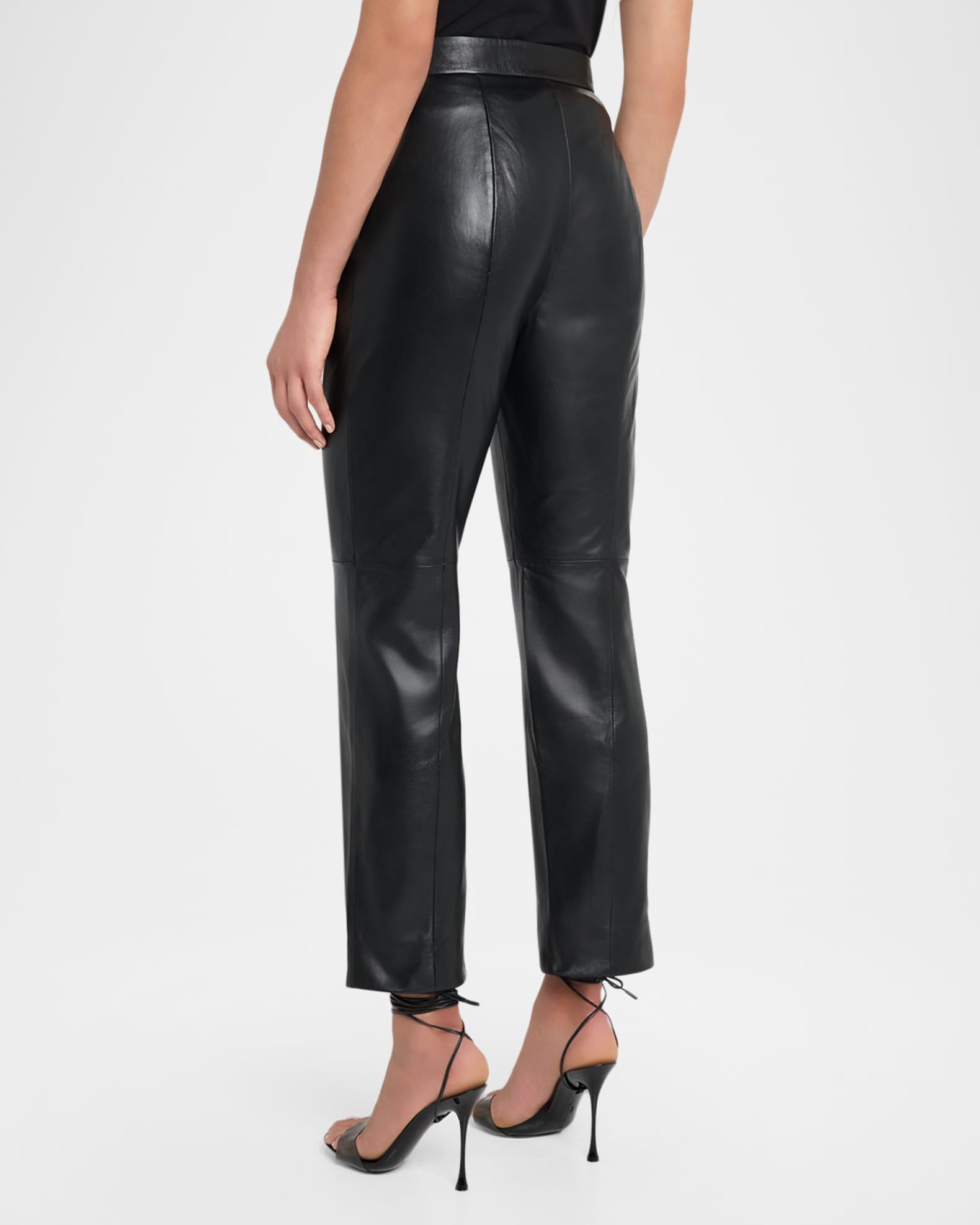 Straight-Leg Leather Pants Product Image