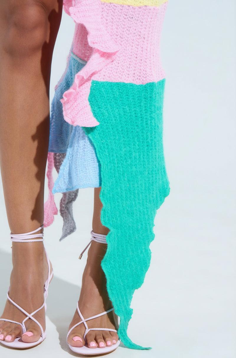 PRETTY LIKE ME SWEATER STRIPE SKIRT Product Image