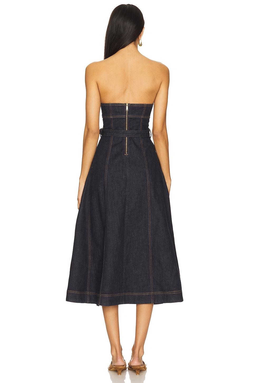 Denim Bandeau Midi Dress self-portrait Product Image