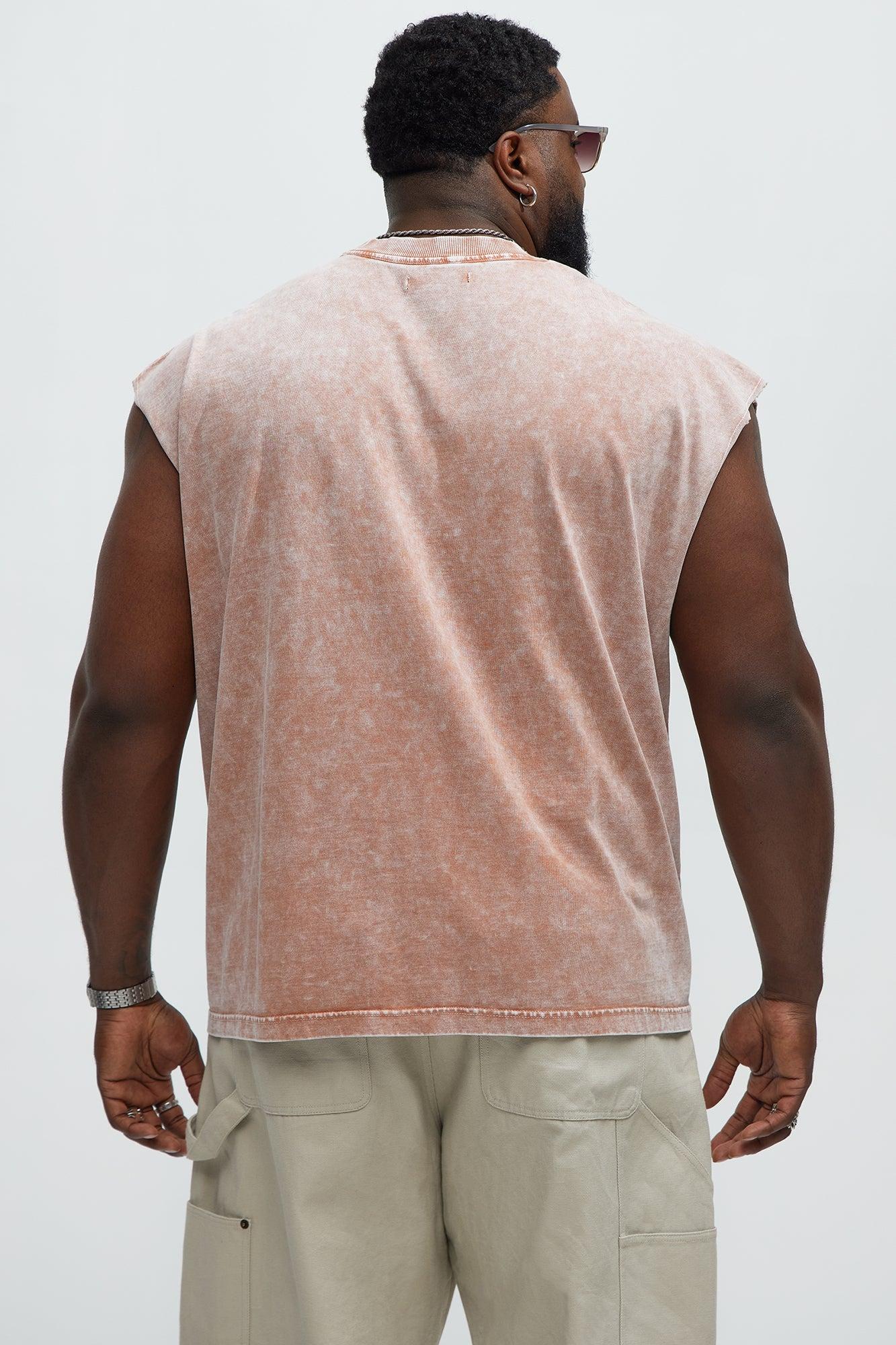 Relaxed Vintage Wash Heavyweight Muscle Tee - Mauve Product Image