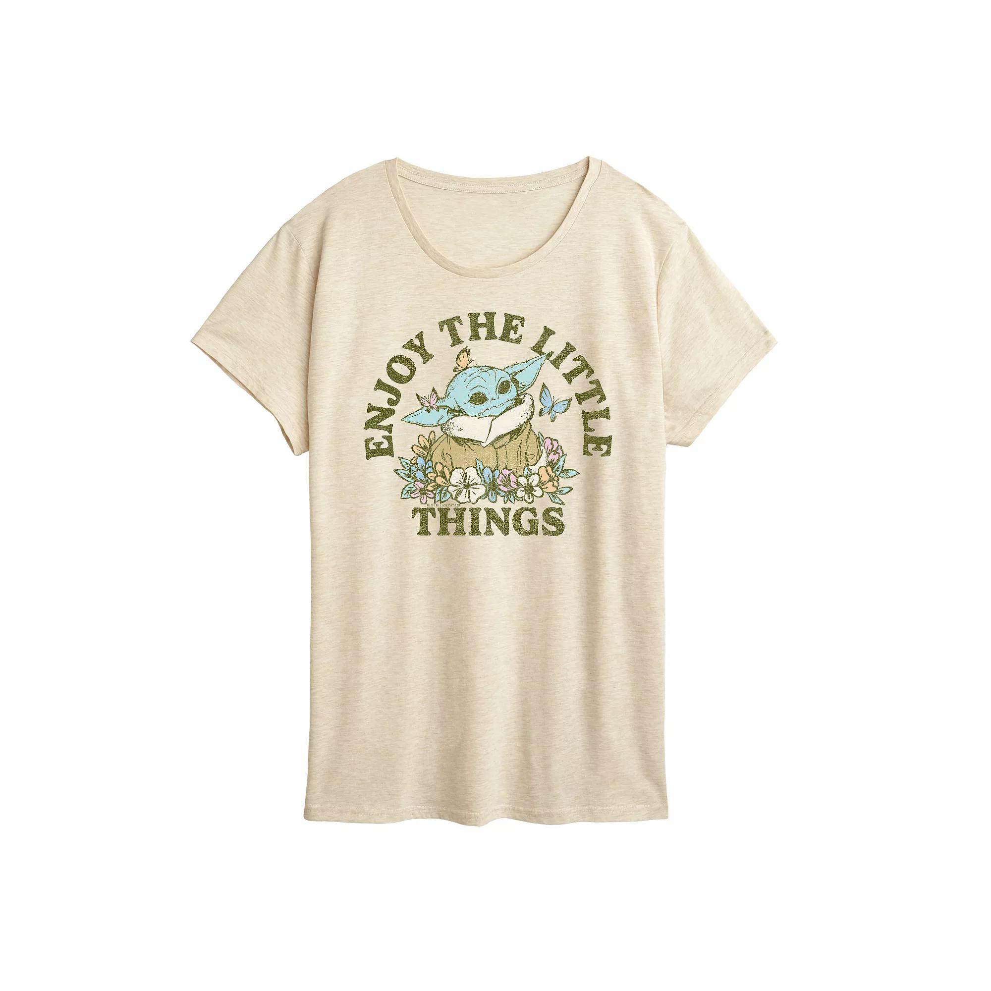 Women's The Mandalorian Grogu Enjoy The Little Things Graphic Tee,  Product Image