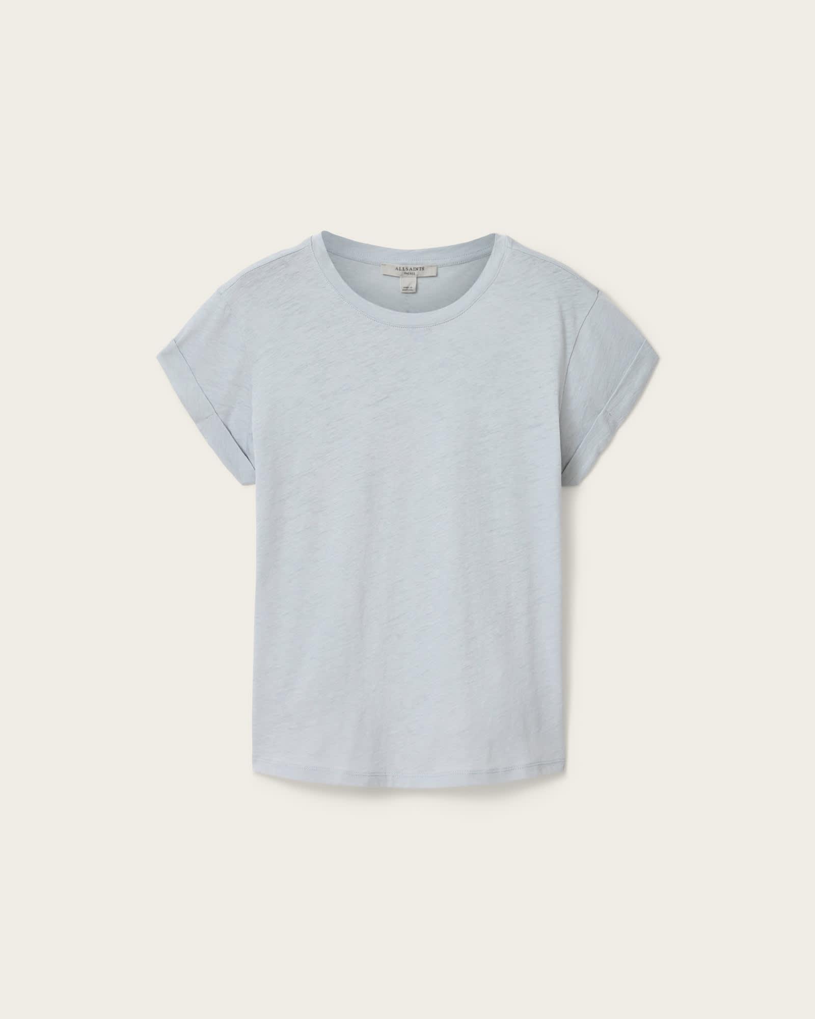 Anna Crew Neck Short Sleeve T-Shirt HIGH RISE BLUE | ALLSAINTS US Product Image