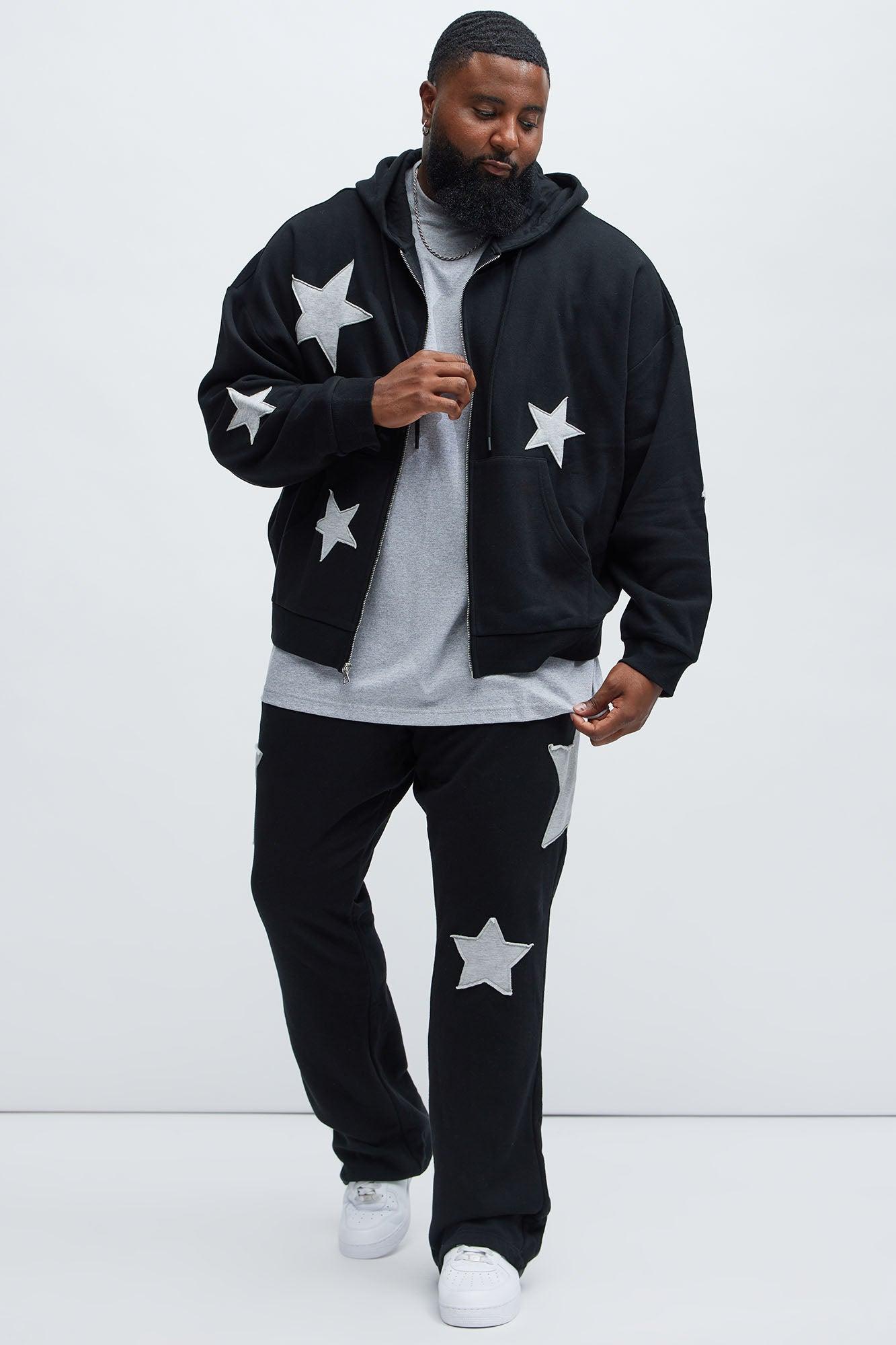 Tyson Stars Skinny Flared Sweatpants - Black Product Image