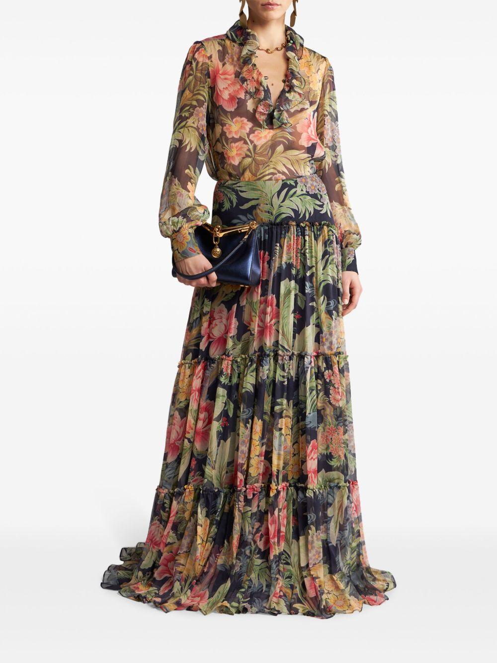 floral-print maxi skirt Product Image