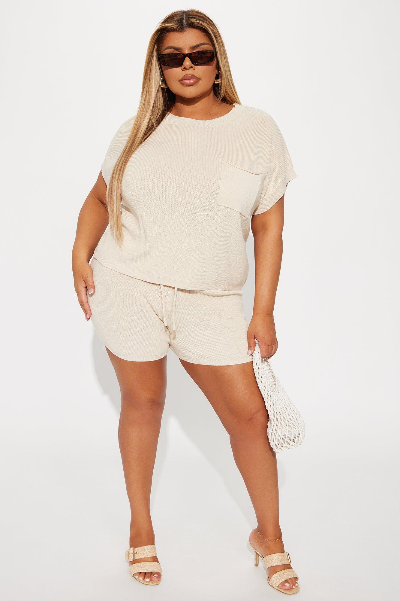 Skyler Sweater Short Set - Cream Product Image