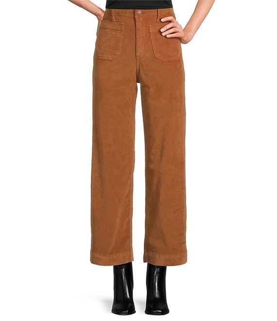 Code Bleu Stretch Denim High Rise Wide Leg Ankle Length Jeans Product Image