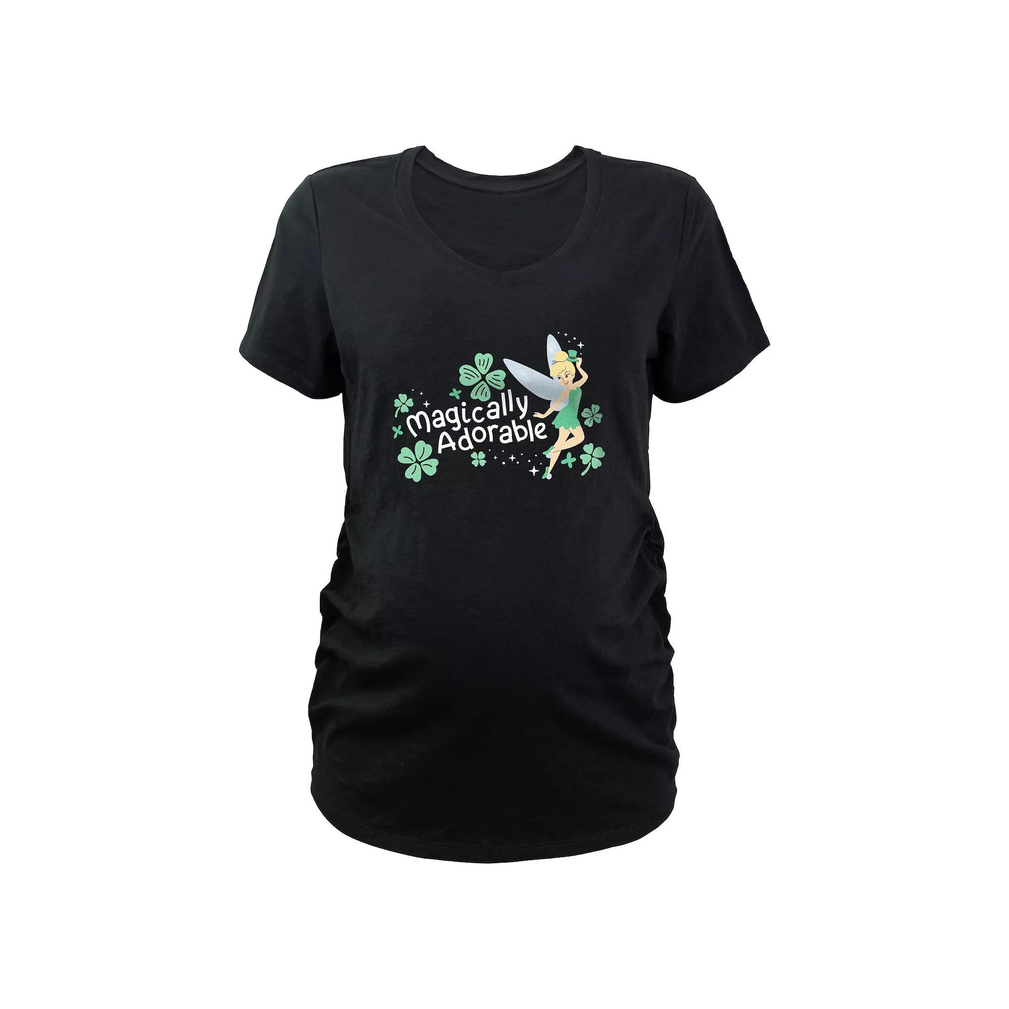 Disney's Tinker Bell Magically Adorable Maternity Graphic Tee, Women's, Size: Medium-Mat, Black Product Image