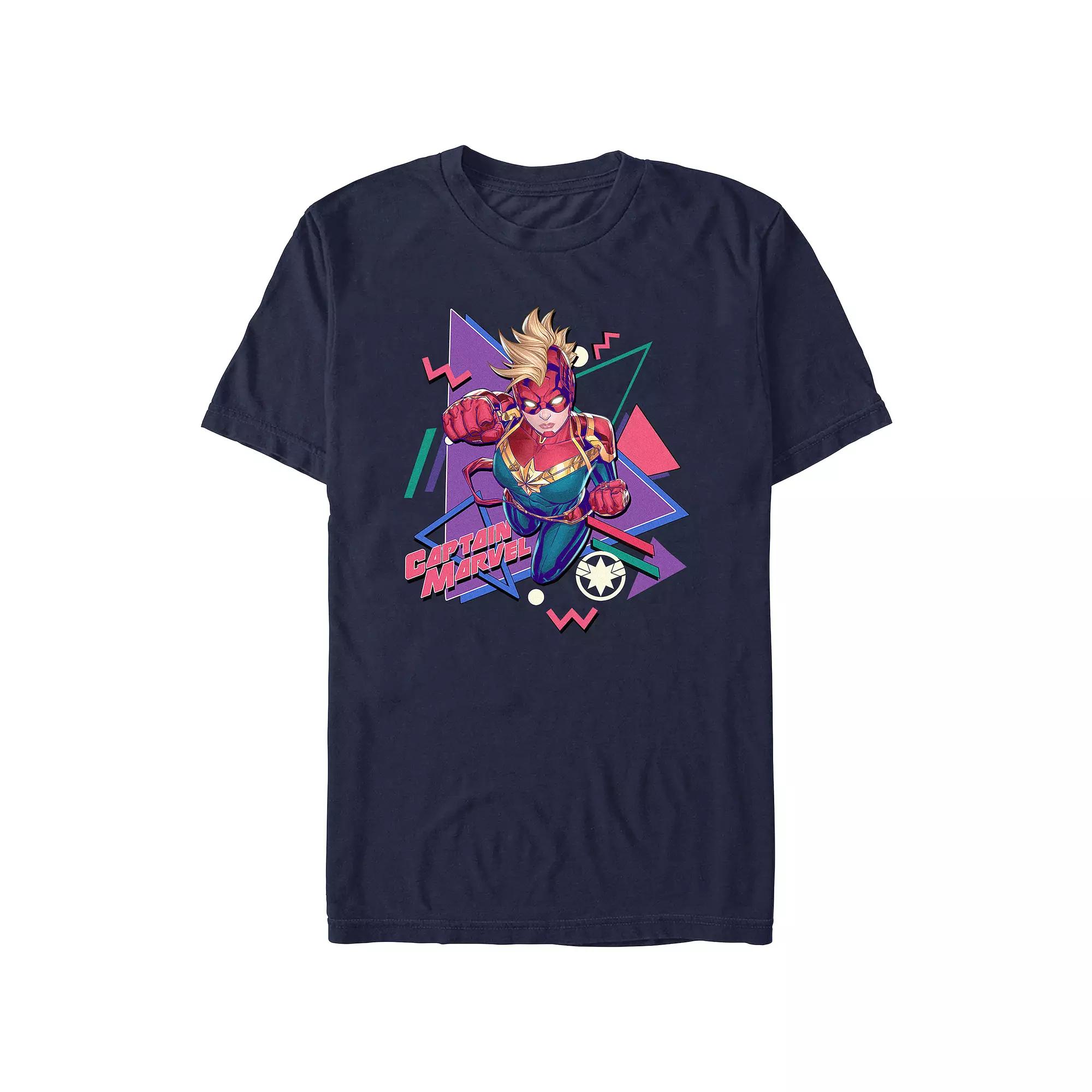 Juniors' Captain Marvel 90s Style Boyfriend Graphic Tee, Women's,  Product Image