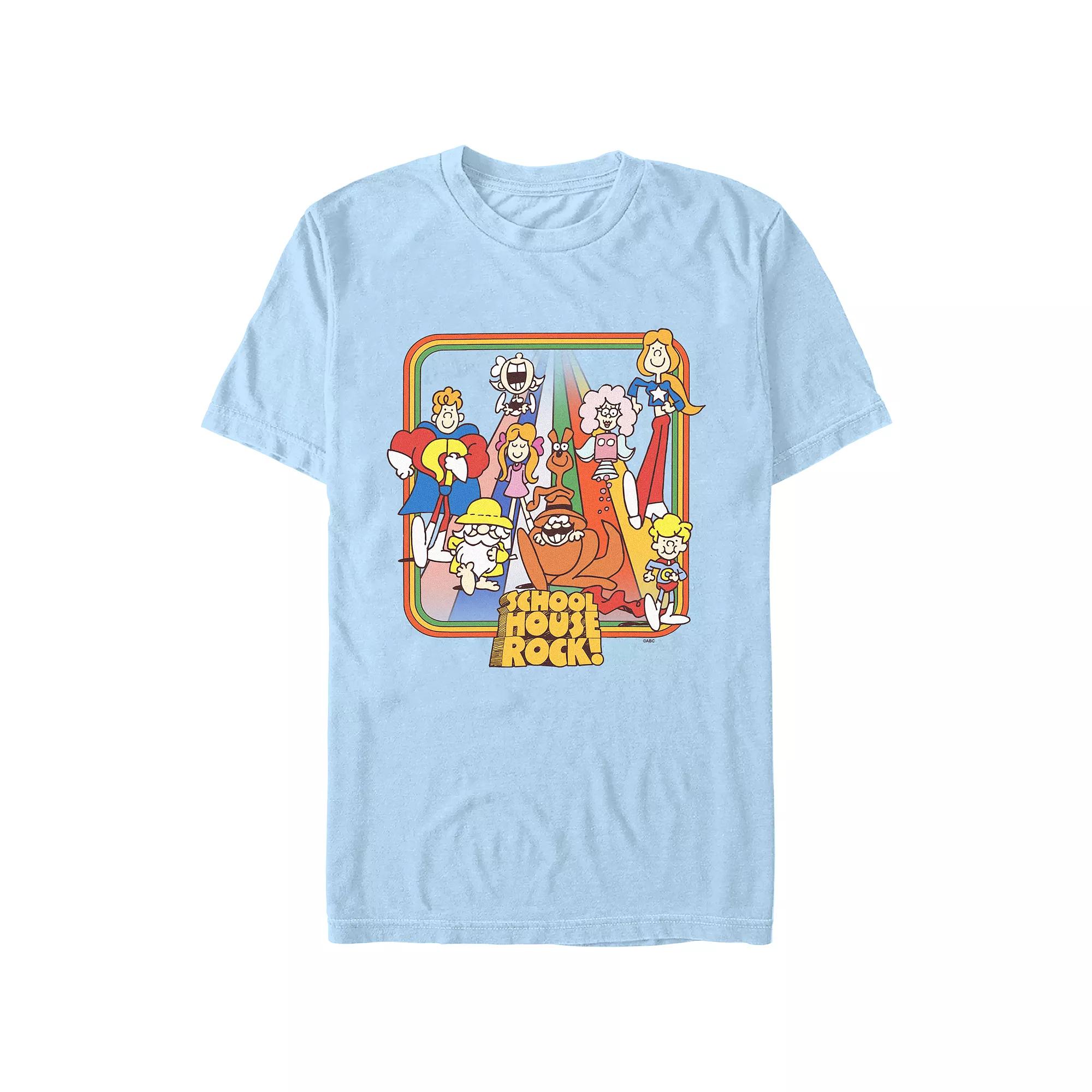 Men's Schoolhouse Rock! Rainbow Road Walk Graphic Tee, Size: Medium, Light Blue Product Image