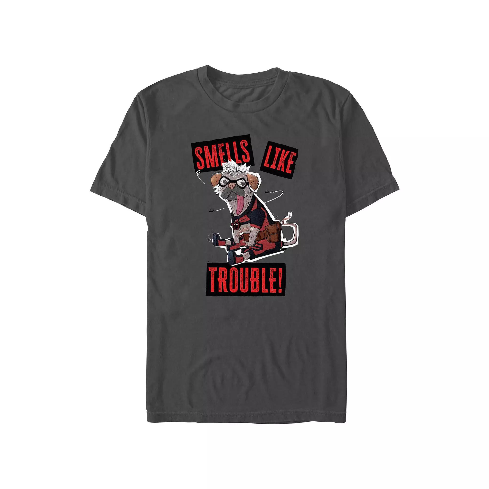 Men's Deadpool And Wolverine Dogpool Trouble Flies Graphic Tee,  Product Image