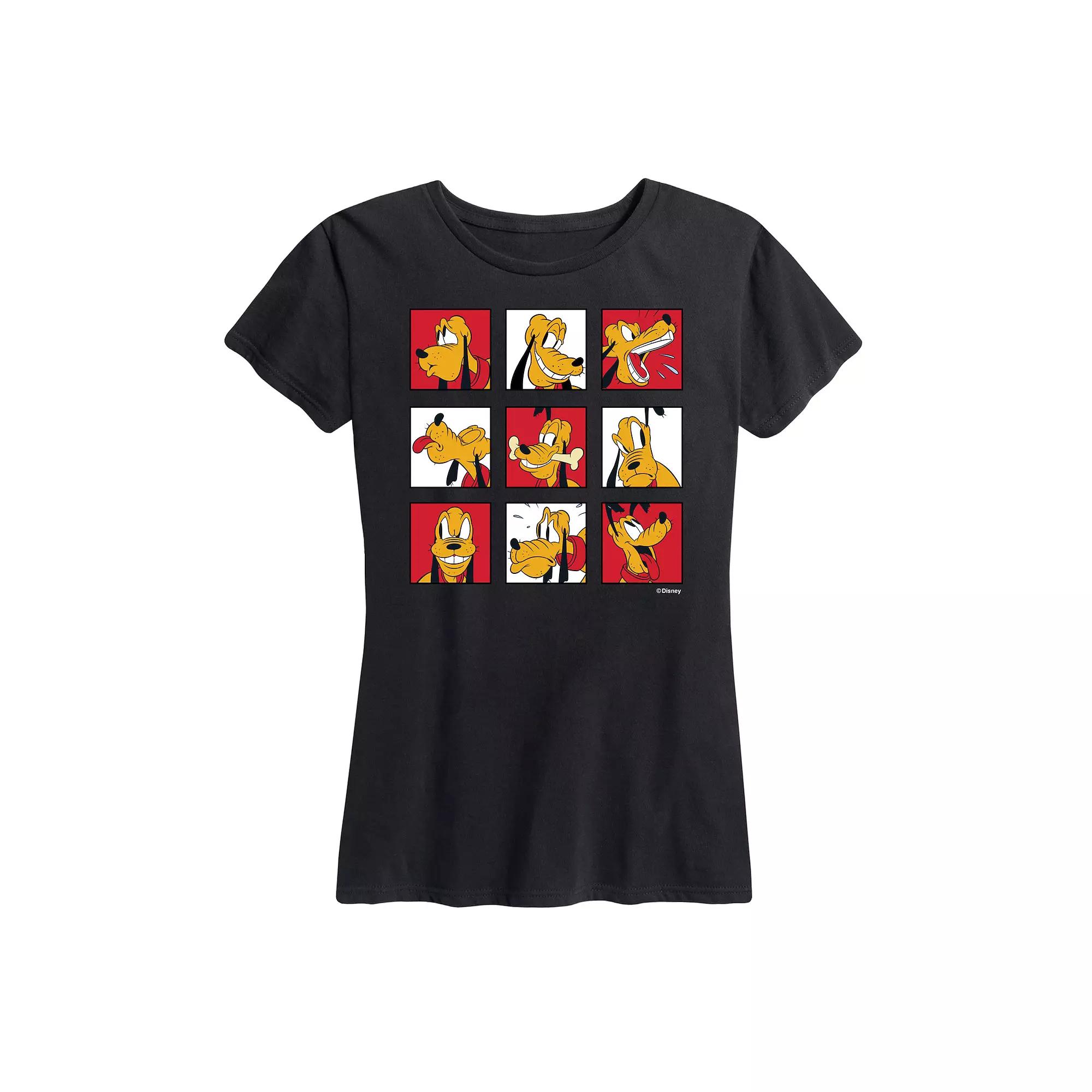 Disney's Pluto Women's Grid Graphic Tee,  Product Image