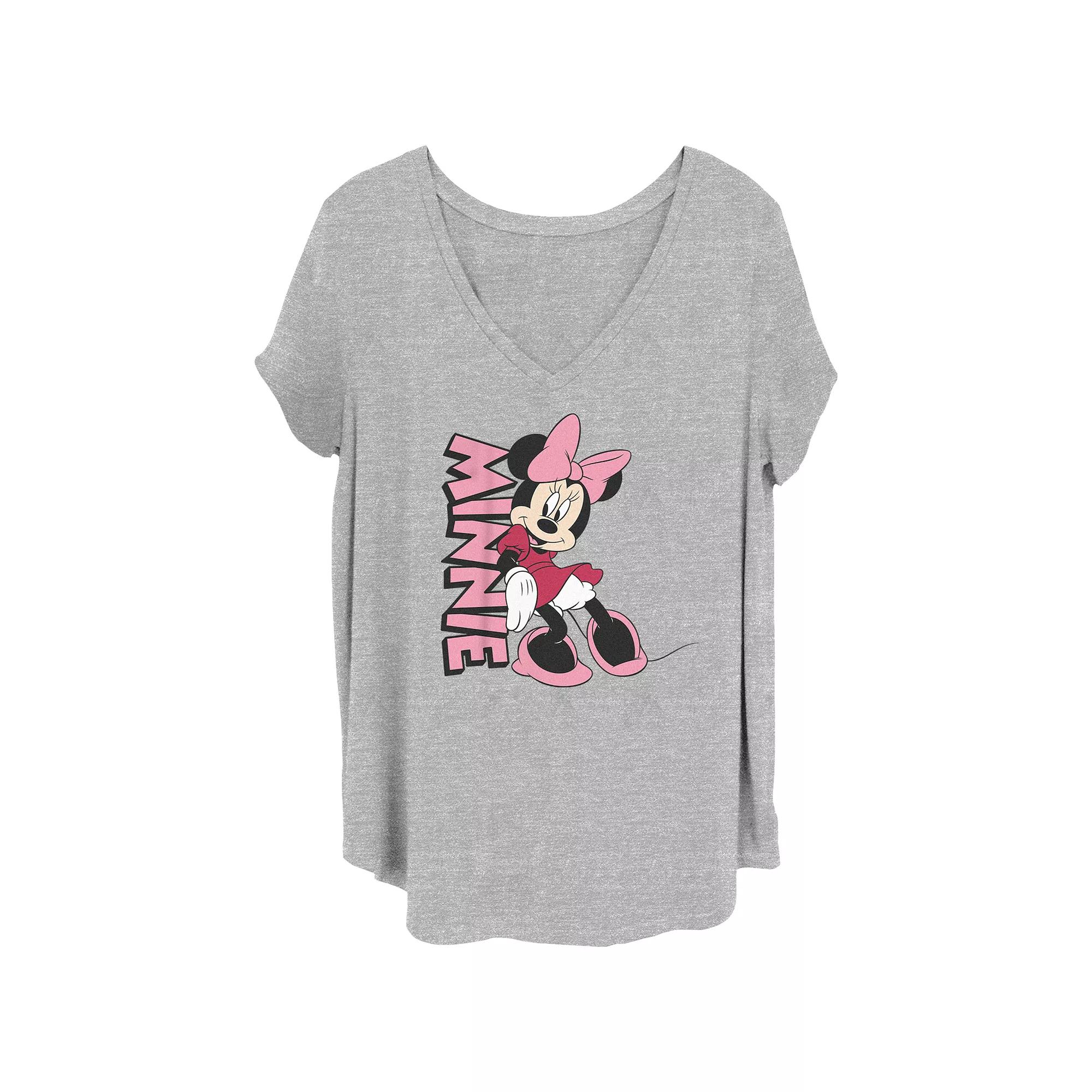 Disney's Minnie Mouse Lean Name Juniors' Plus Graphic Tee, Women's,  Product Image