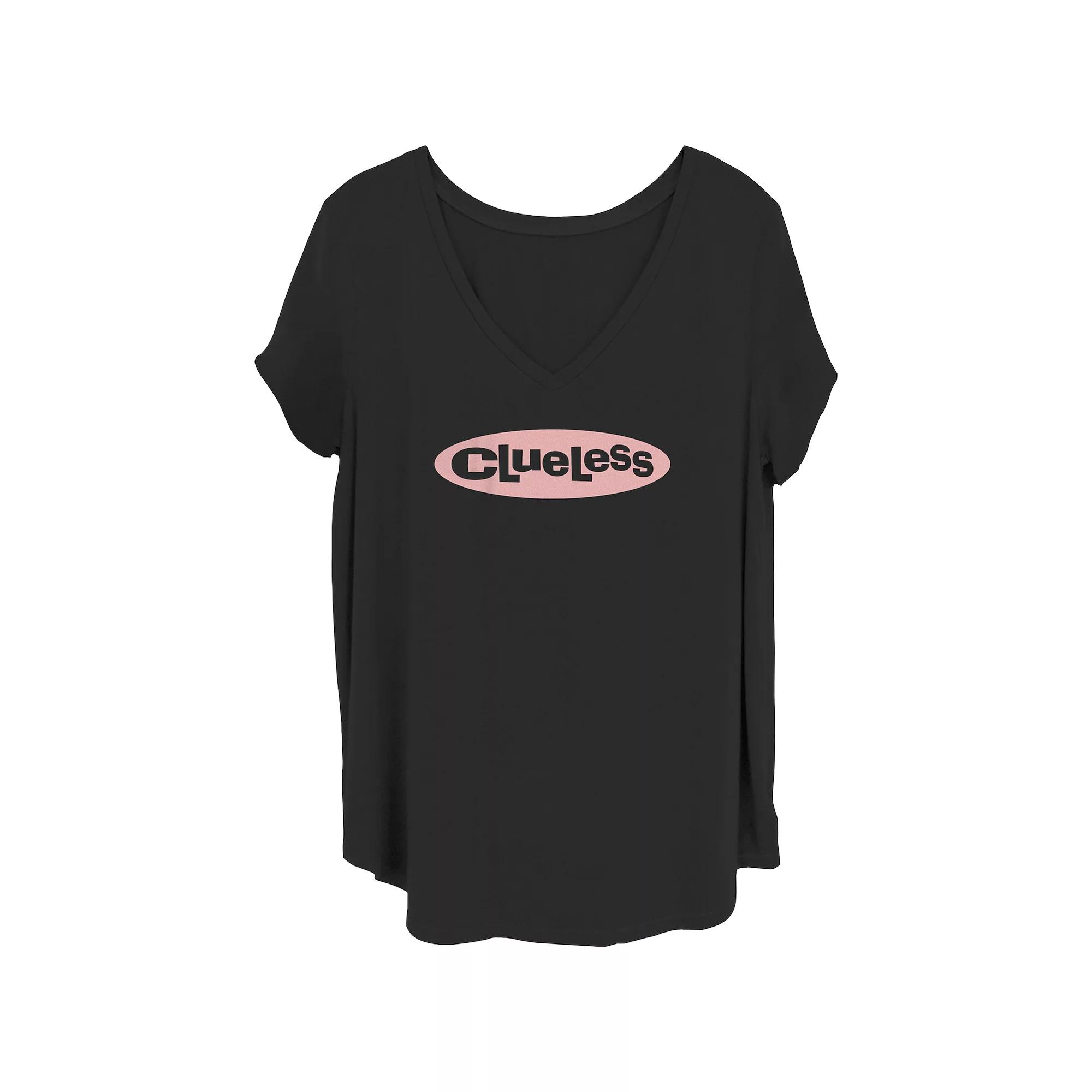 Juniors' Plus Clueless Logo V-Neck Graphic Tee, Women's,  Product Image