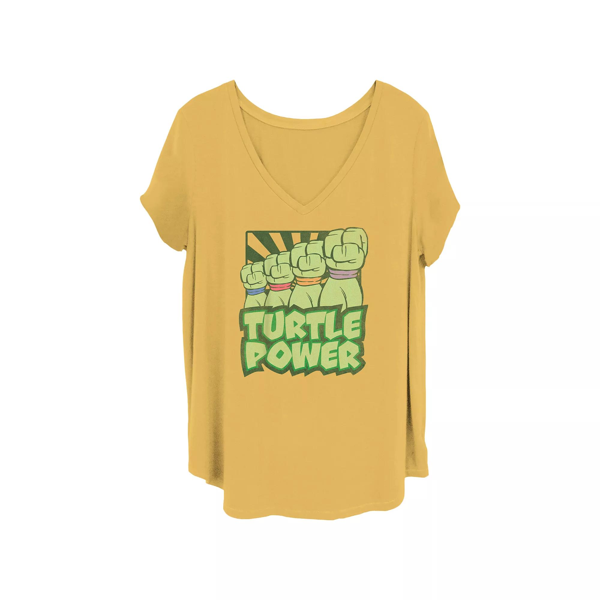 Juniors' Plus Size Teenage Mutant Ninja Turtles Power Graphic Tee, Women's, Size: 3XL, Brown Product Image