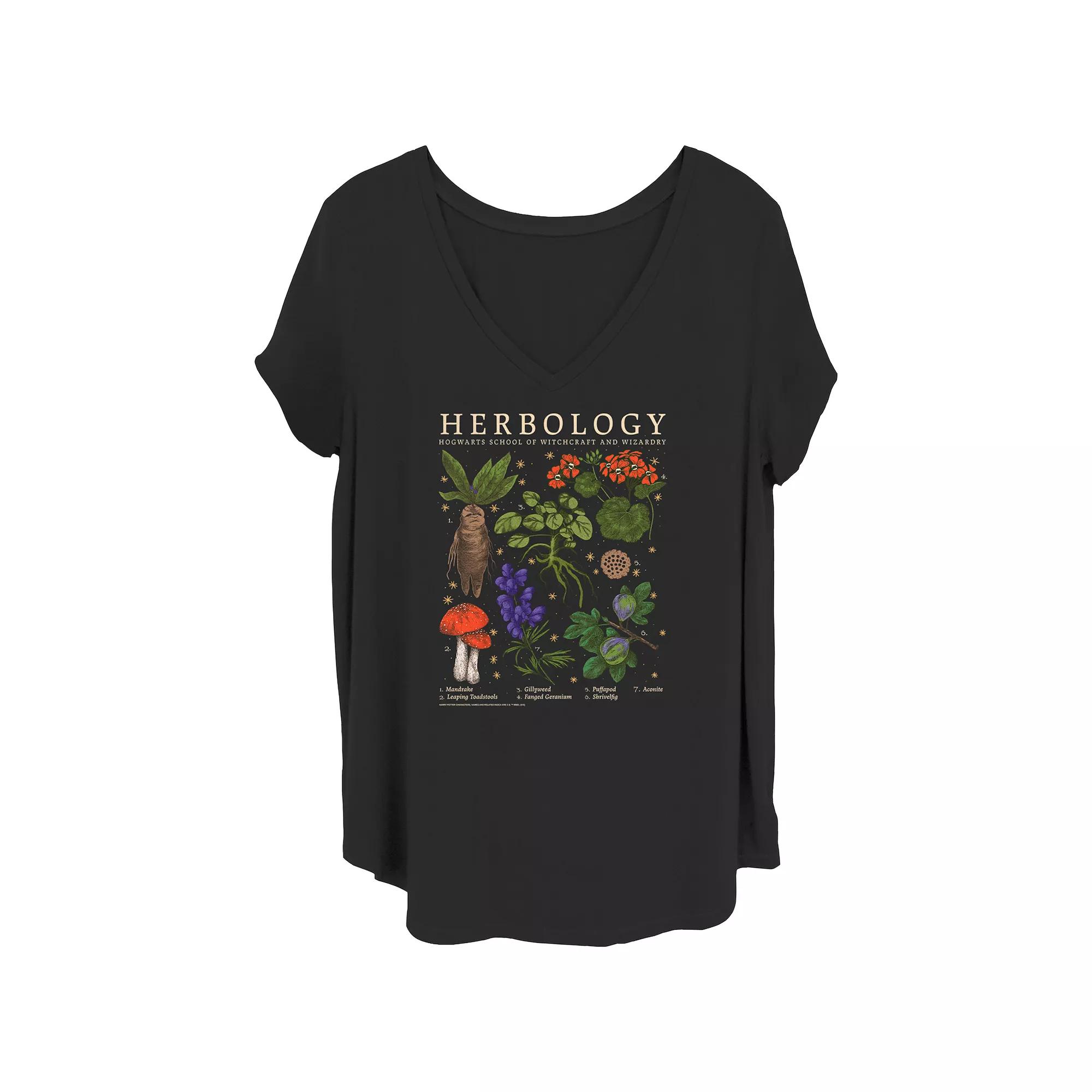 Juniors' Plus Size Harry Potter Herbology Chart Graphic Tee, Women's, Size: 3XL, Black Product Image