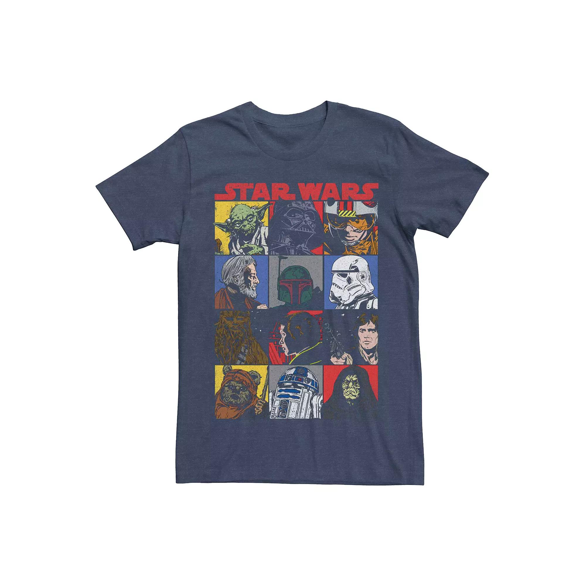 Men's Star Wars Comic Style Group Panels Graphic Tee, Size: XXL, Navy Grey Product Image