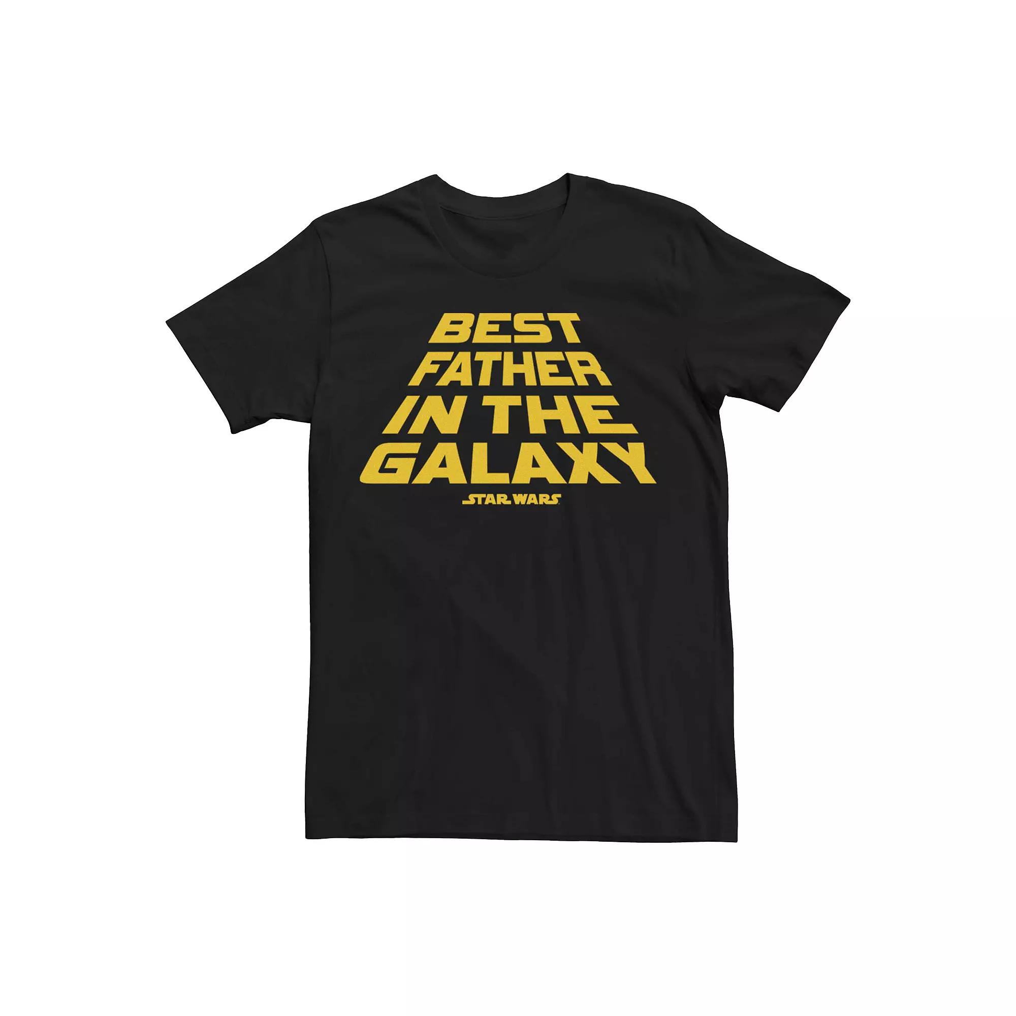 Mens Star Wars Best Father In The Galaxy Classic Text Graphic Tee Product Image