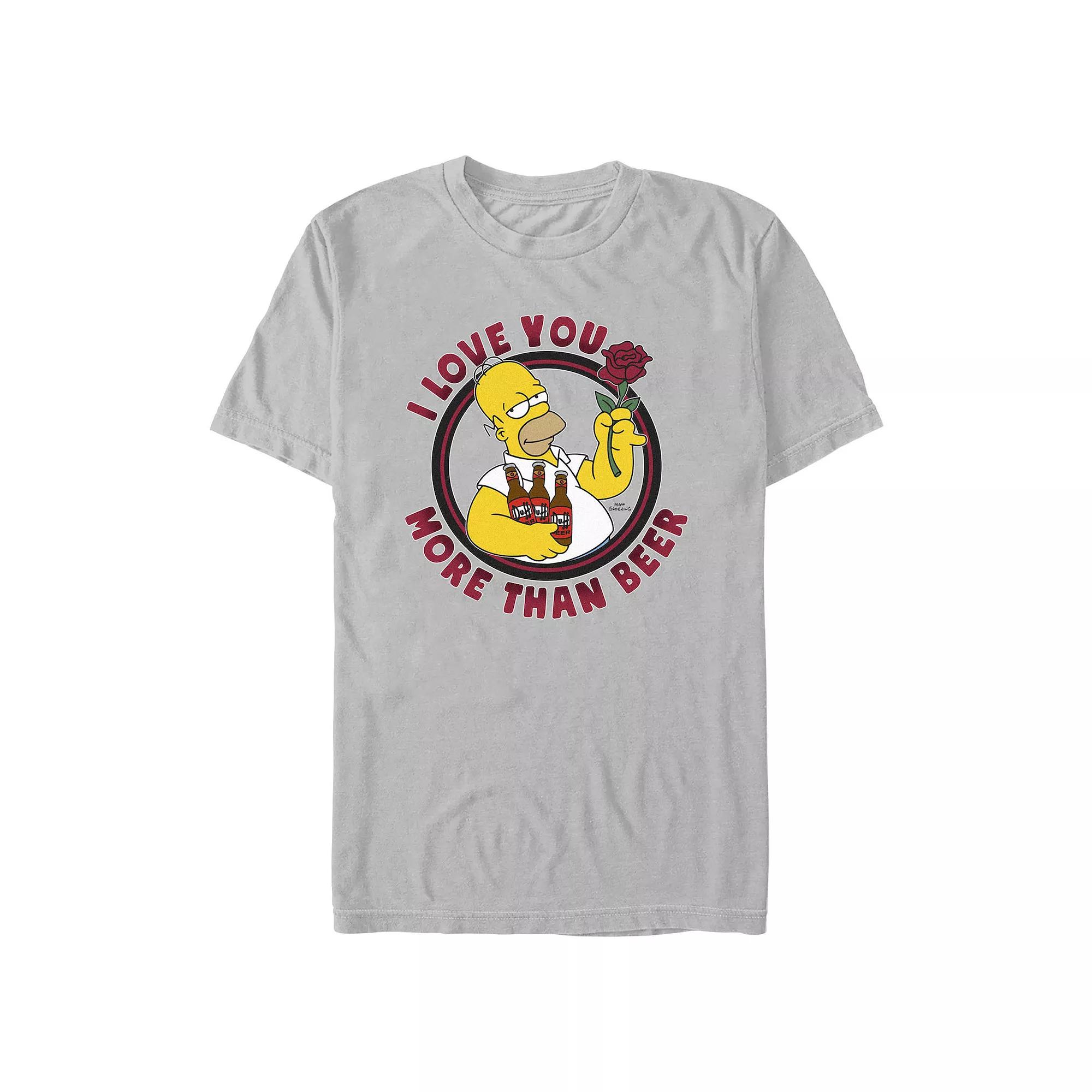 Men's The Simpsons Love And Beer Tee Graphic Tee,  Product Image