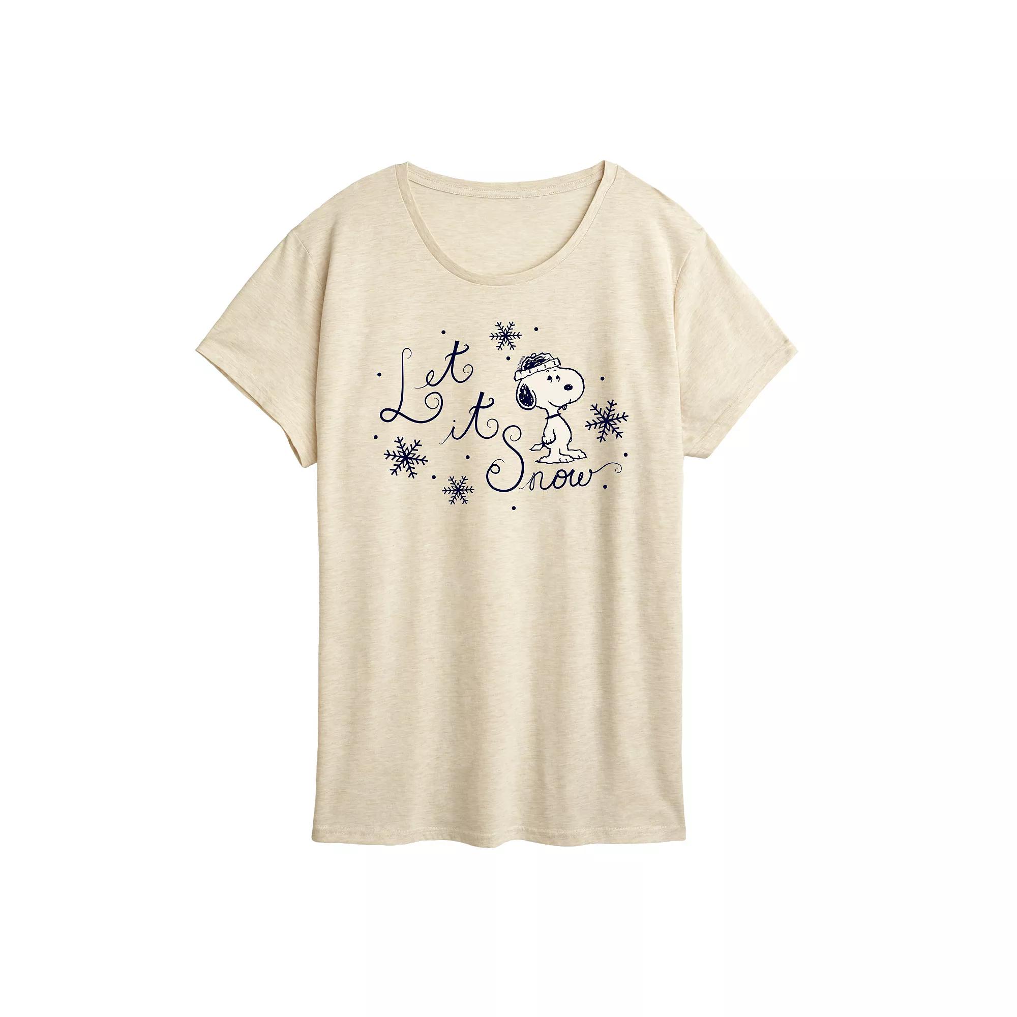 Women's Peanuts Snoopy Let It Snow Graphic Tee,  Product Image