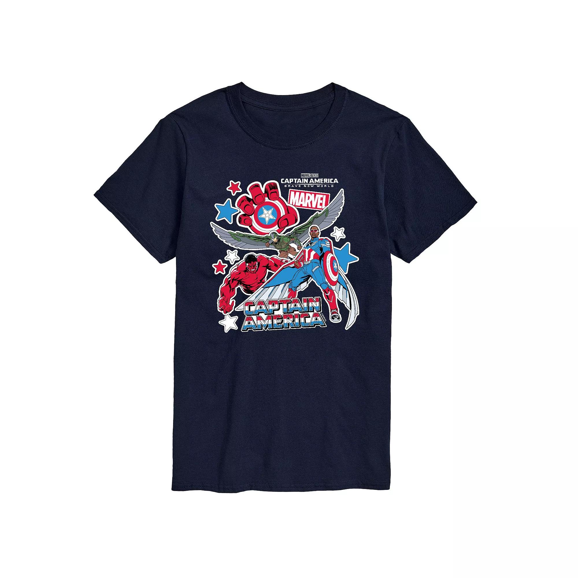 Men's Marvel Captain America Brave New World Stickers Graphic Tee,  Product Image