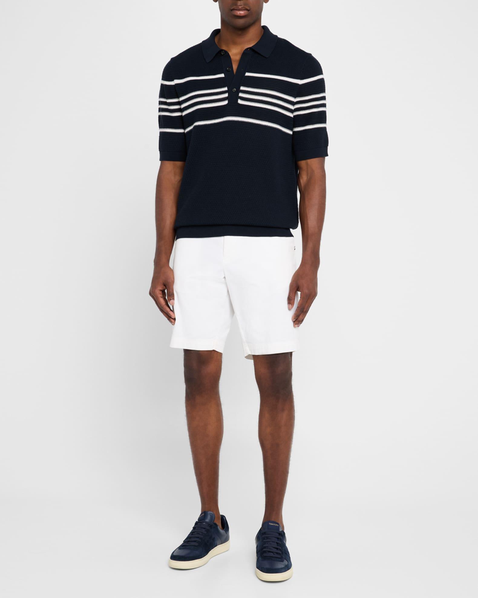 Men's Jiuseppe Silk and Cotton Short-Sleeve Polo Sweater Product Image