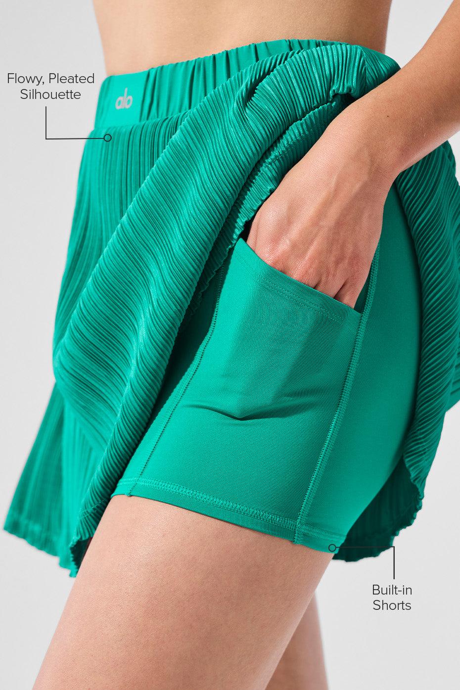 Micro Plisse Tennis Skirt - Spruce Green Female Product Image