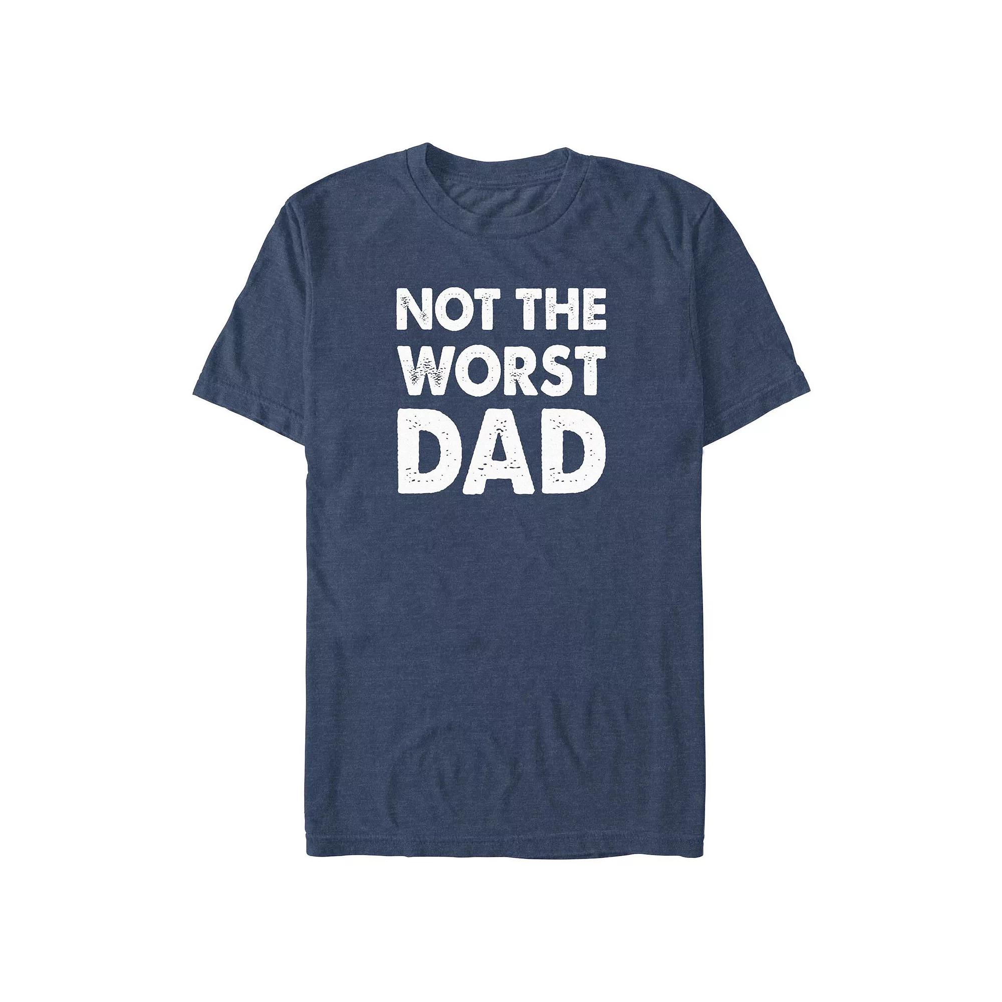 Big & Tall Not The Worst Dad Graphic Tee, Men's, Size: Medium Tall, Navy Grey Product Image