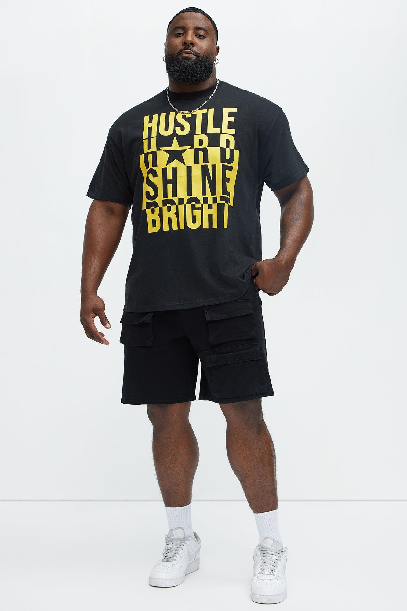 Hustle Hard Shine Bright Short Sleeve Tee - Black Product Image