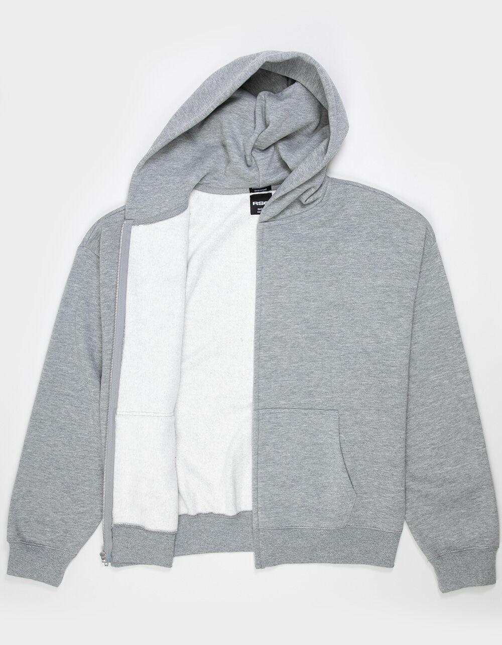 RSQ Mens Oversized Zip-Up Hoodie - HEATHER GRAY Product Image