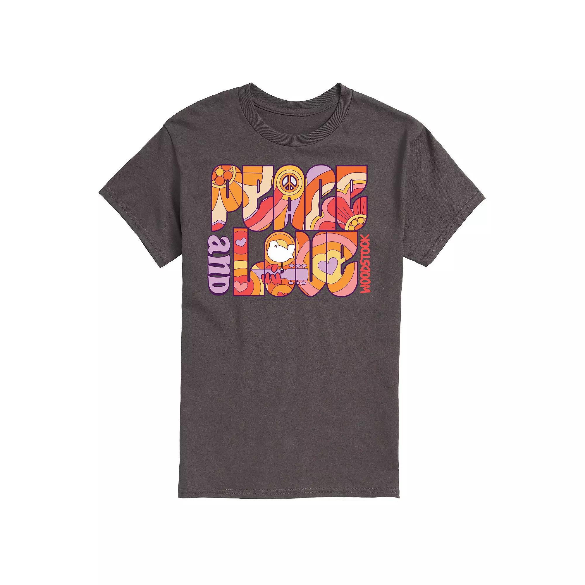 Men's Woodstock Peace And Love Graphic Tee,  Product Image