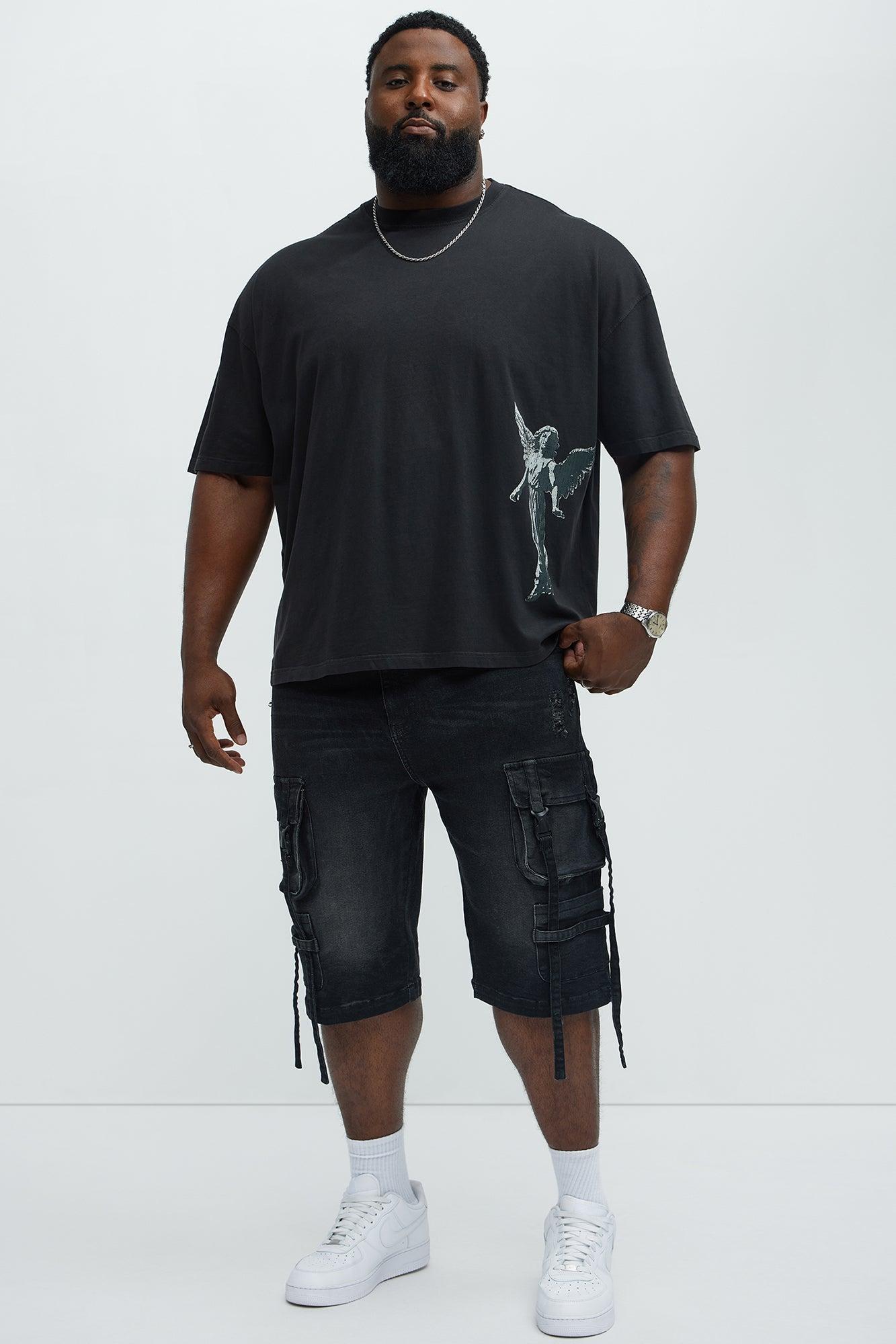 Spread Light Oversized Short Sleeve Tee - Black Wash Male Product Image
