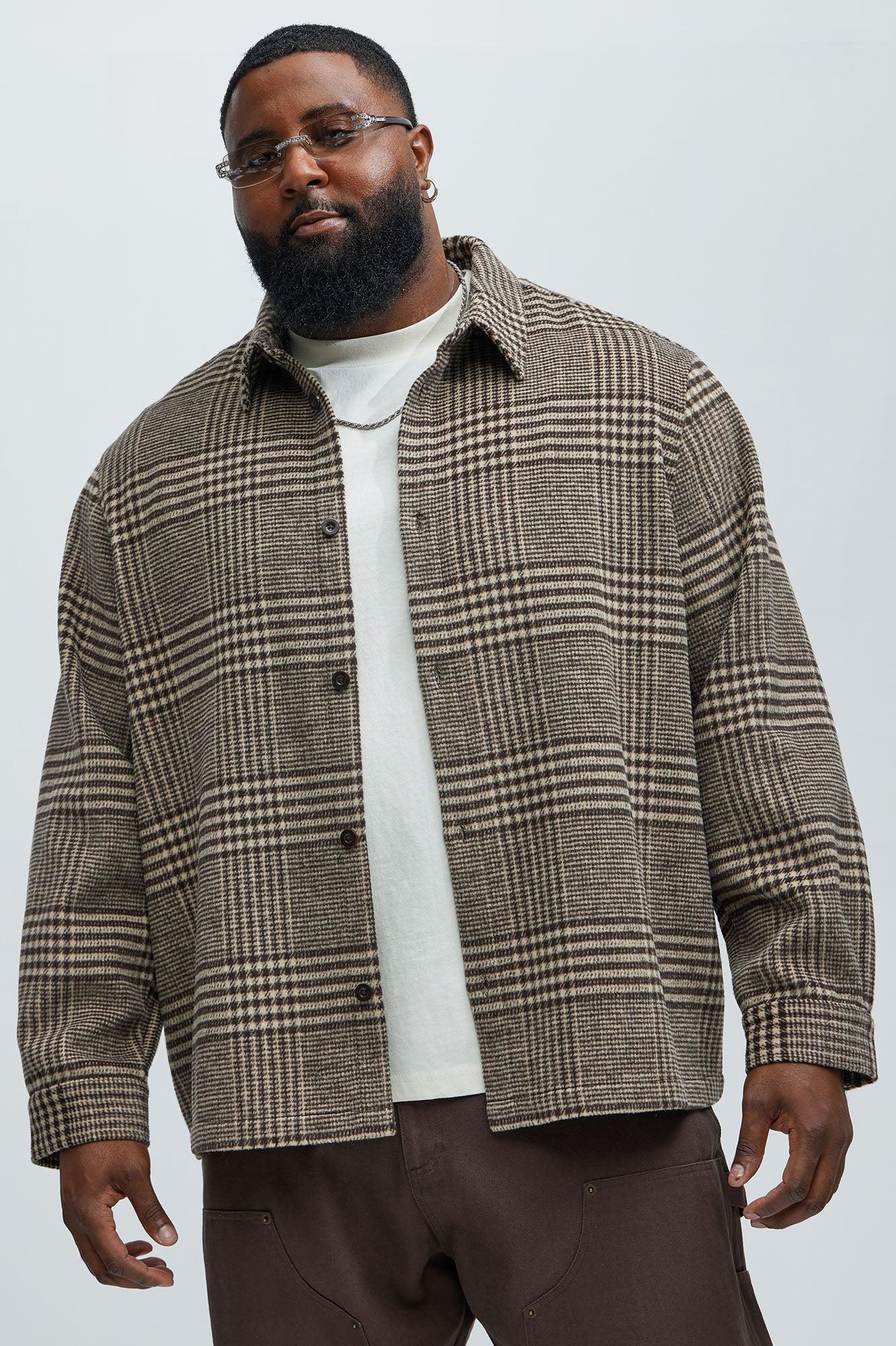 Be Forever Plaid Button Up Shirt - Brown/combo Product Image