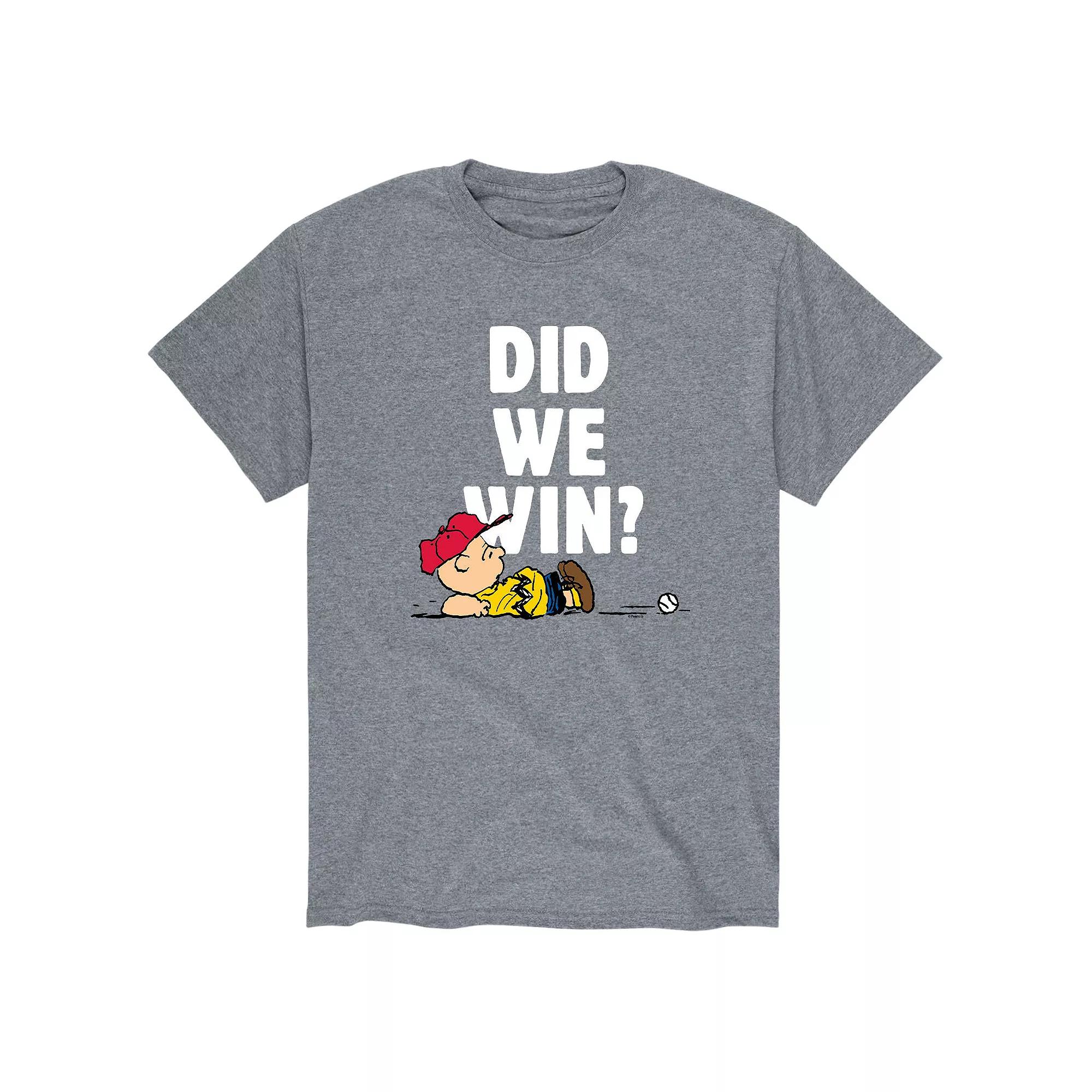 Men's Peanuts Did We Win Tee, Size: XL, Gray Product Image