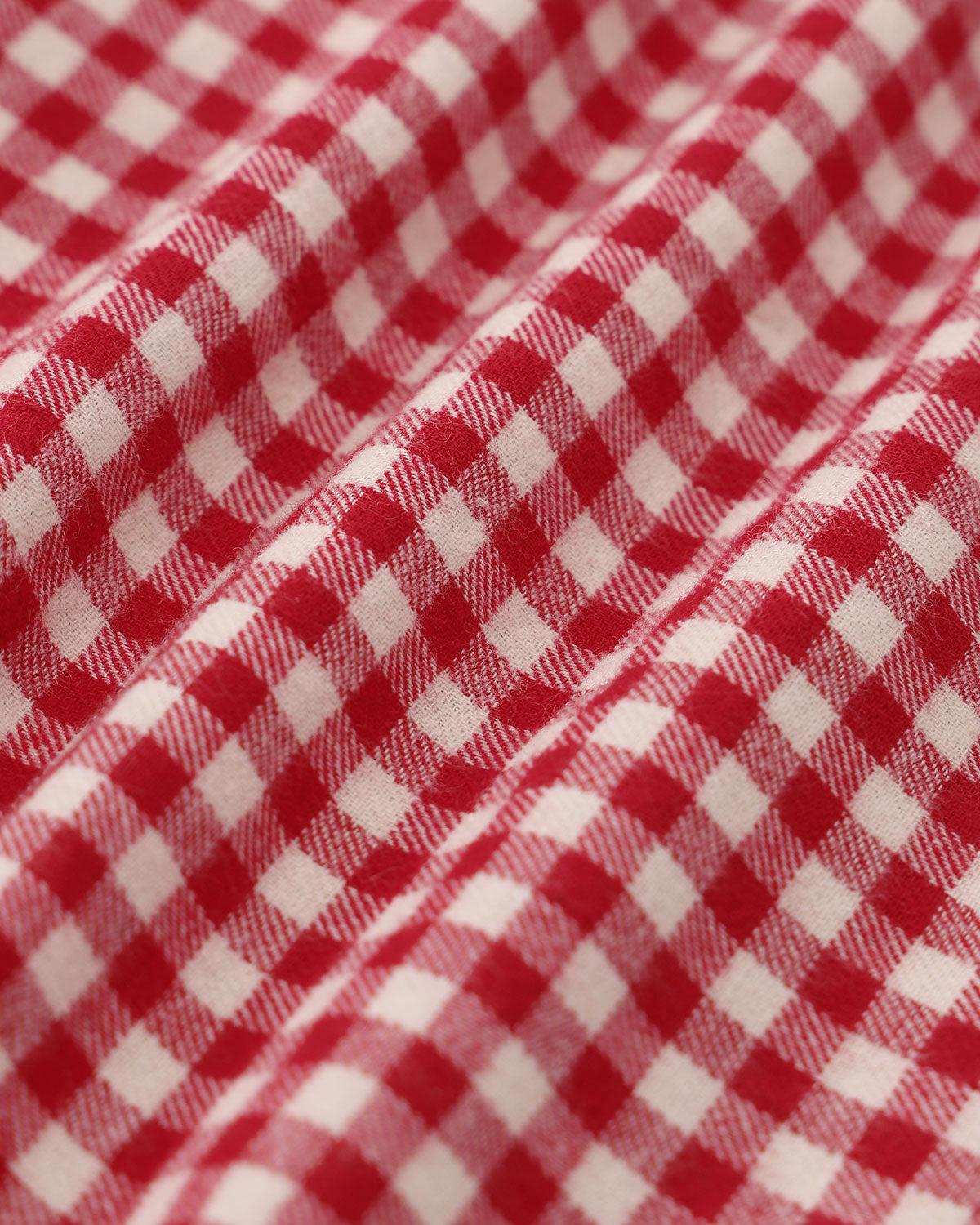 Red Plaid Boat Neck Mini Dress Product Image