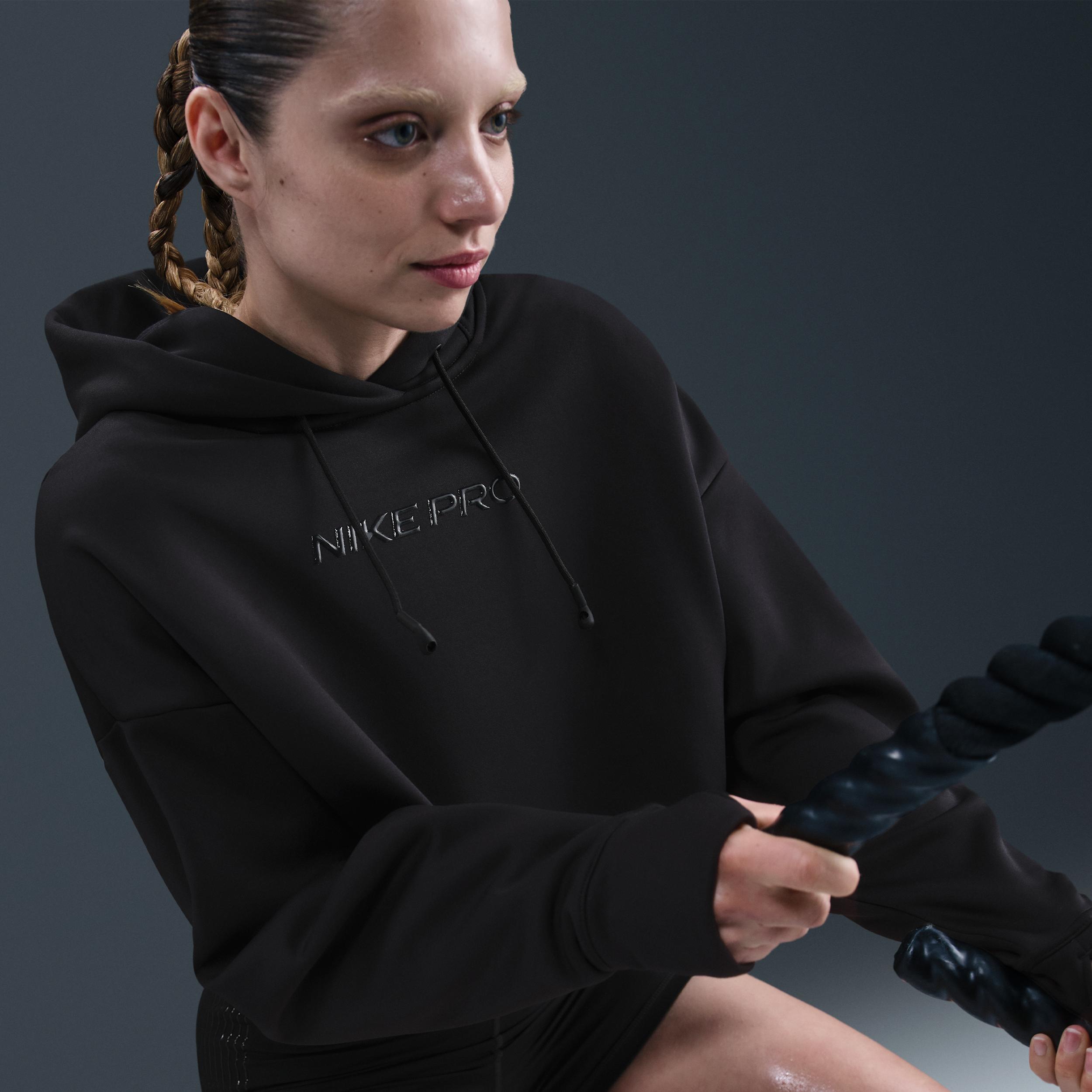 Womens Nike Pro Therma-FIT Fleece Hoodie | HV3600-010 Product Image