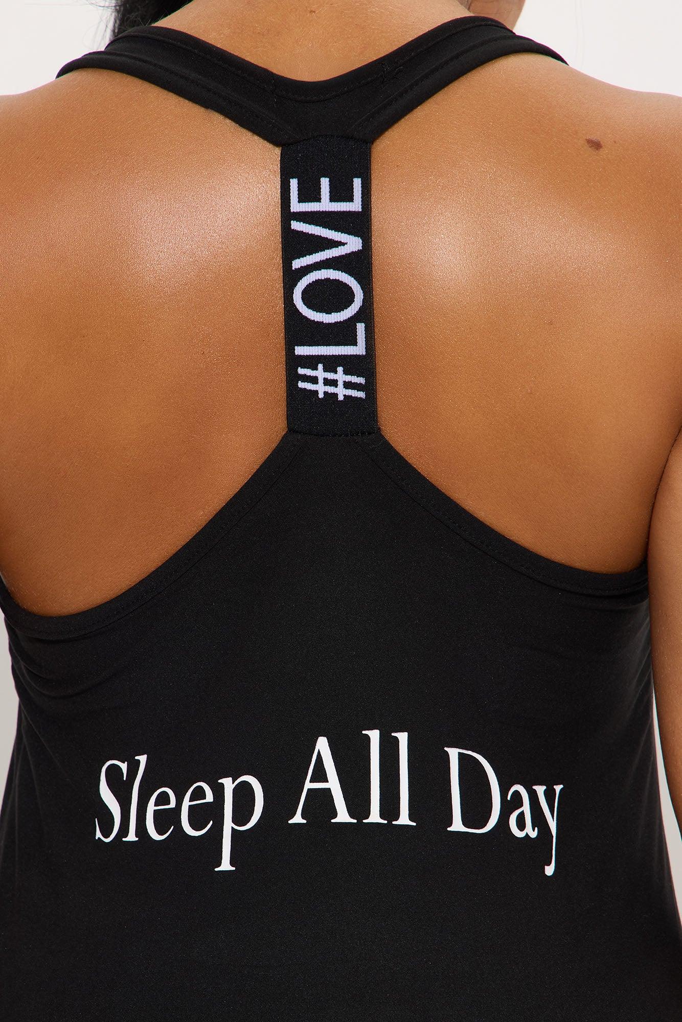 Stay Up All Night PJ Sleep Dress - Black Female Product Image