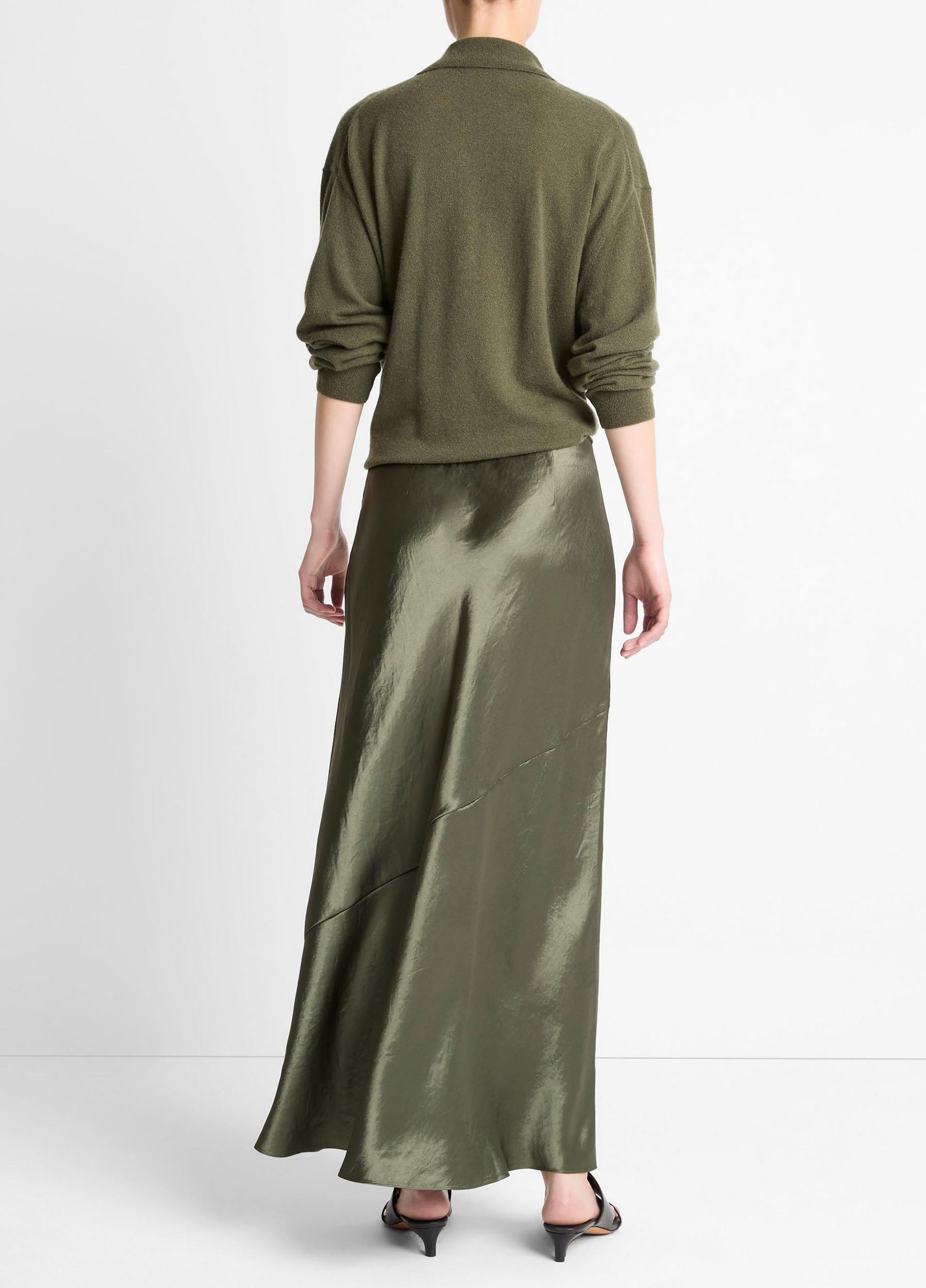 Paneled Satin Bias Skirt Product Image