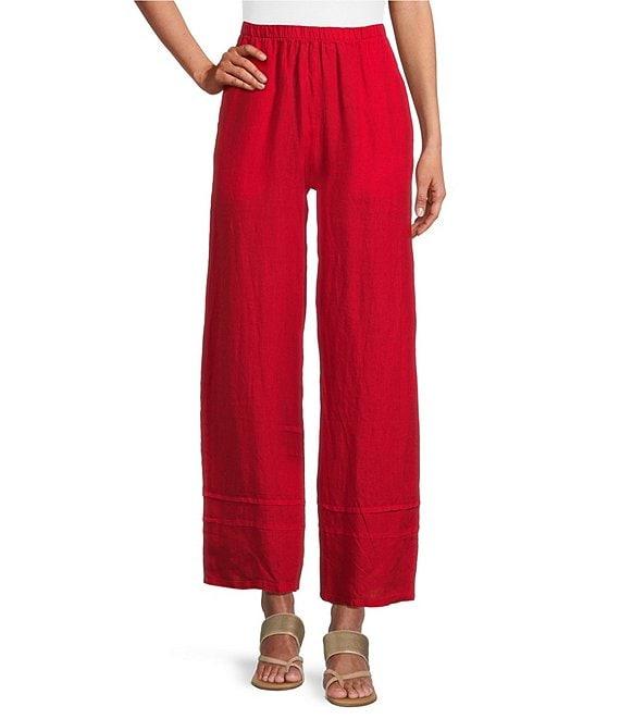 Bryn Walker Light Linen Pocketed Trouser Leg Pull-On Pants Product Image